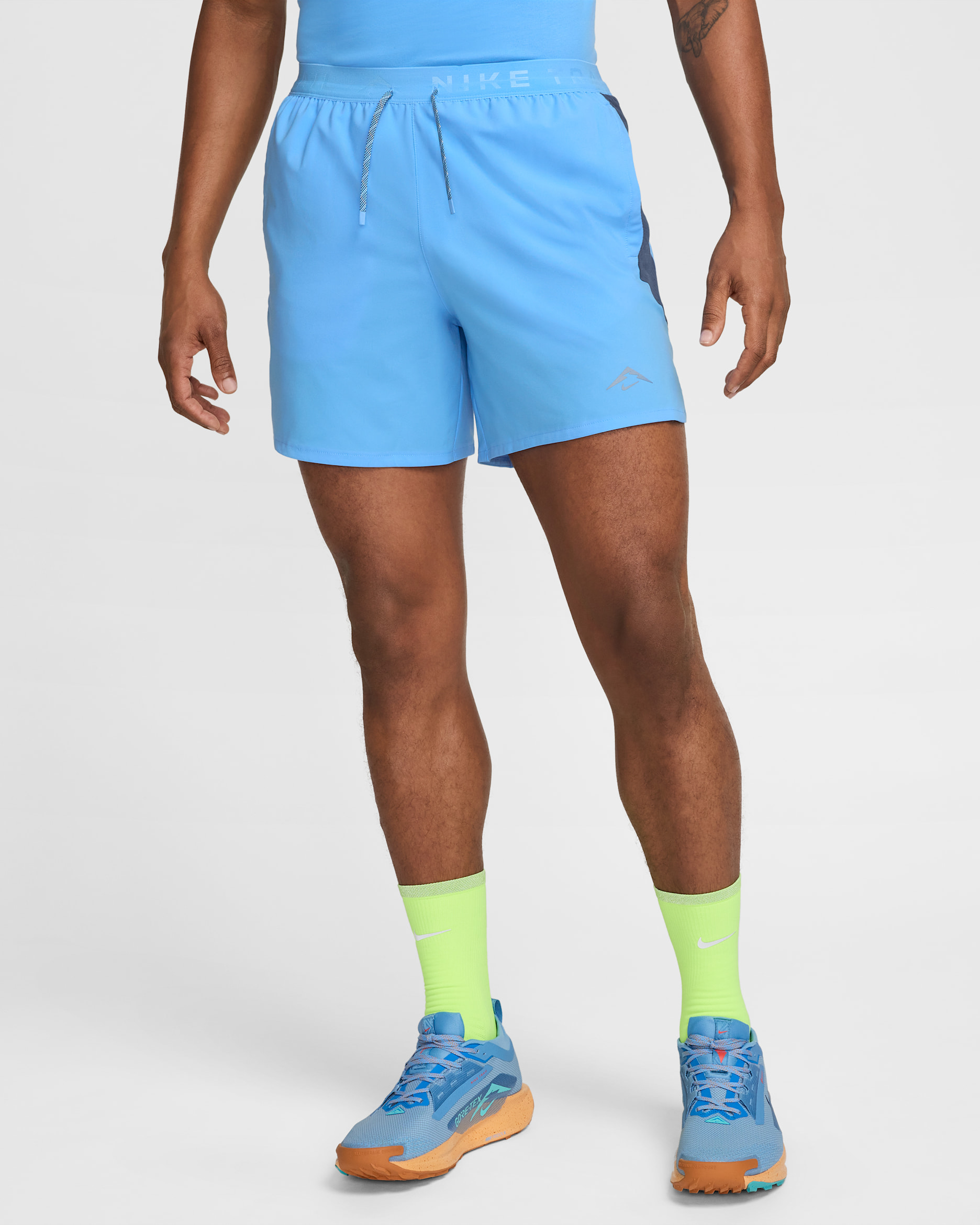 Nike Trail Dri-FIT hardloopshorts met binnenbroek voor heren (15 cm) - University Blue/Thunder Blue/Barely Volt/Zwart