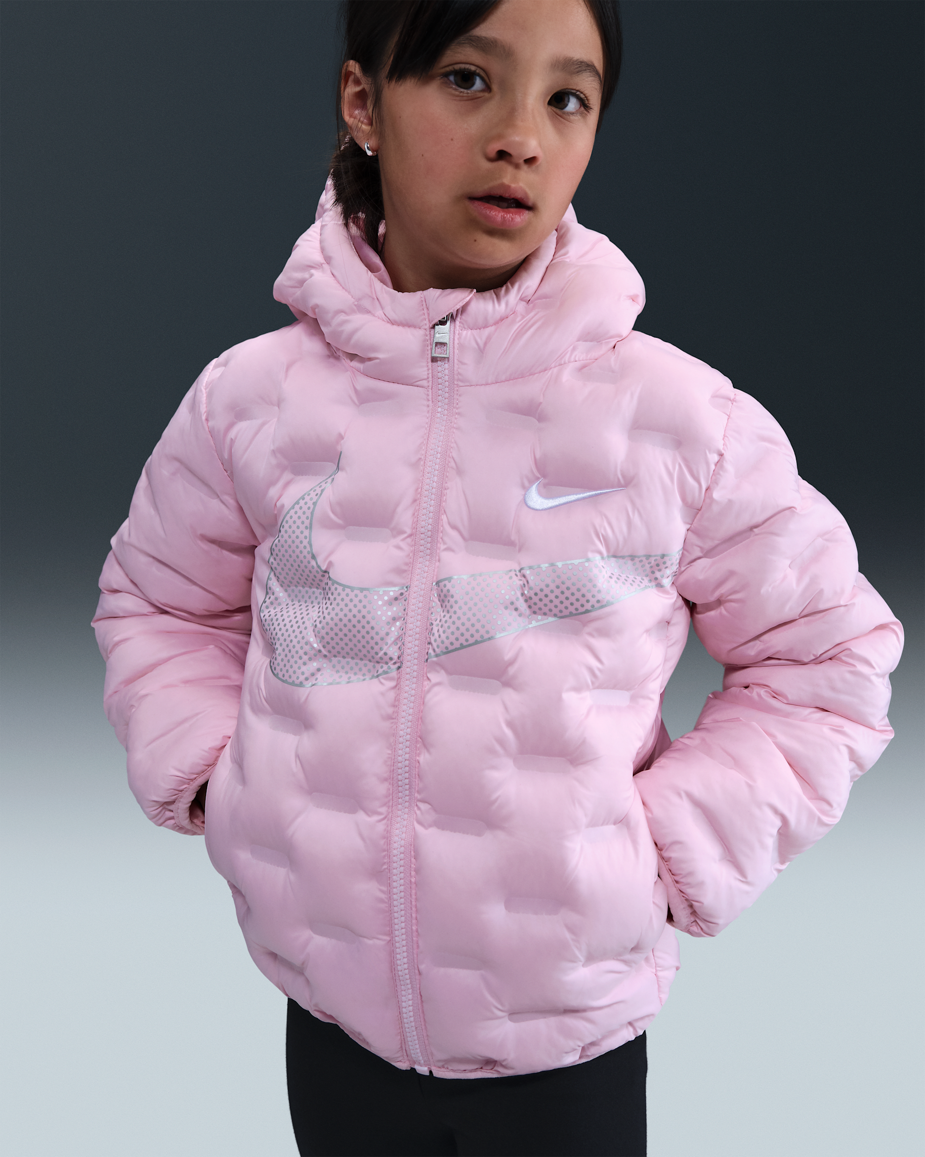 Nike Younger Kids' Seamless Quilted Puffer Jacket - Pink Foam