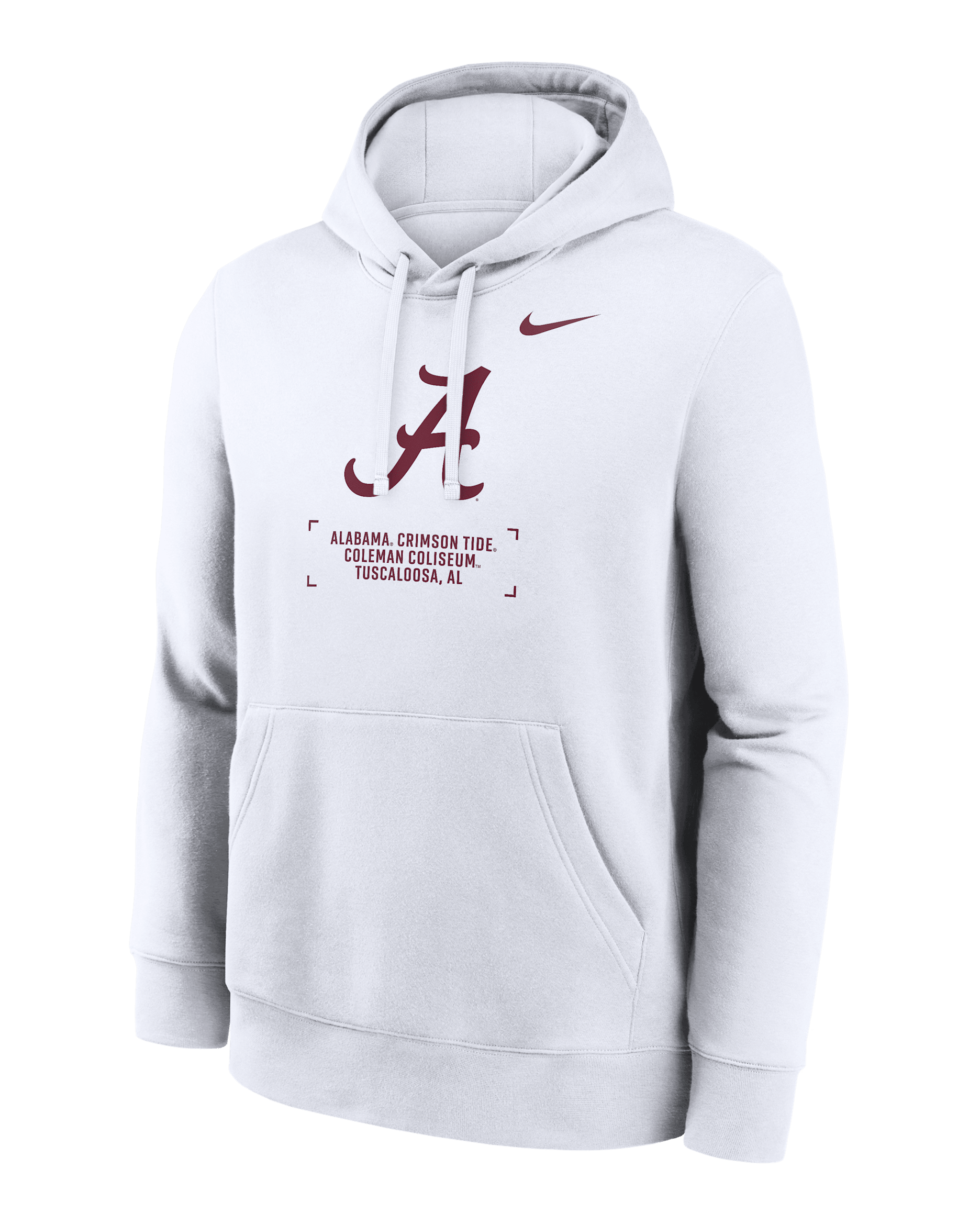 Alabama Club Basketball 2-Hit Men's Nike College Pullover Hoodie - White