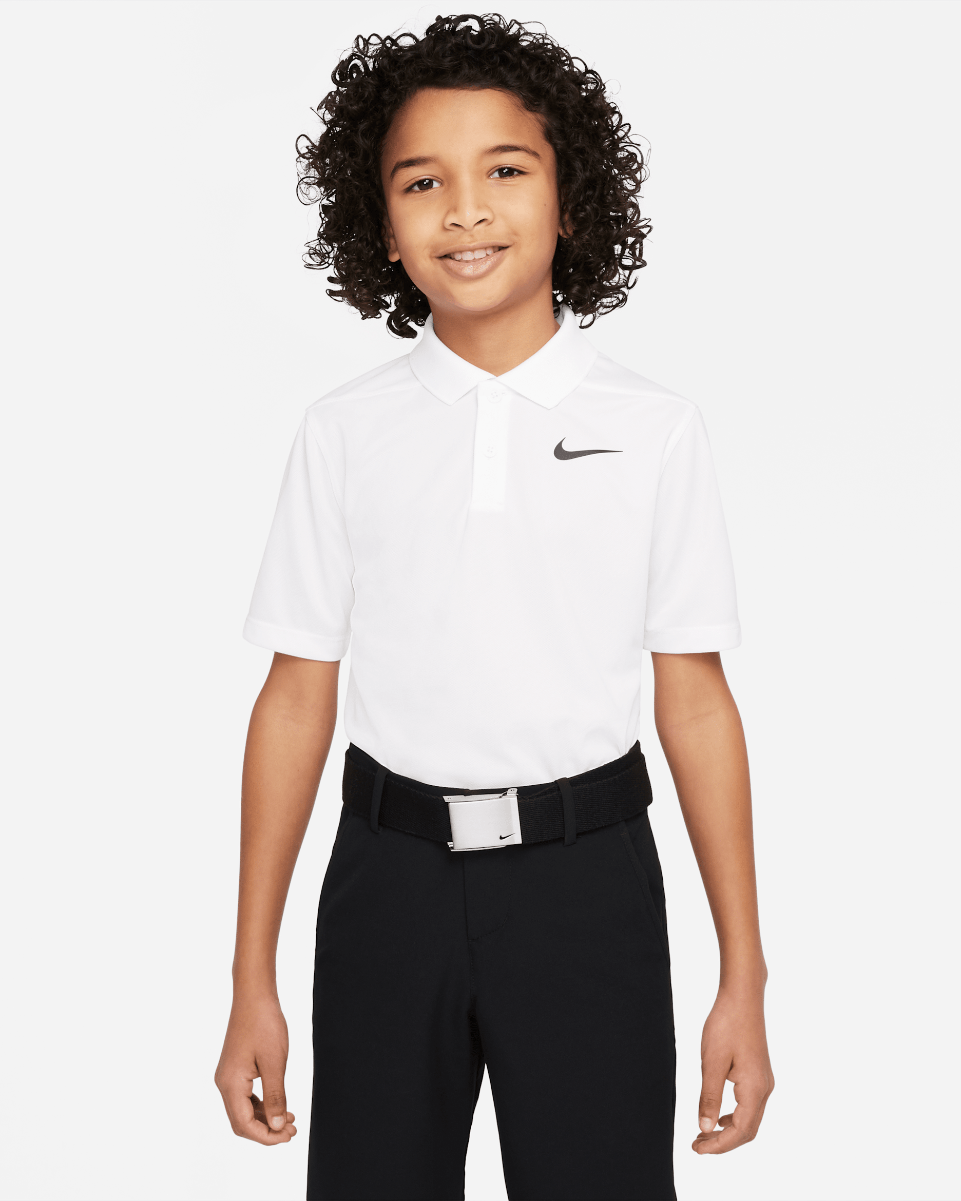 Nike Dri-FIT Victory Older Kids' (Boys') Golf Polo - White/Black