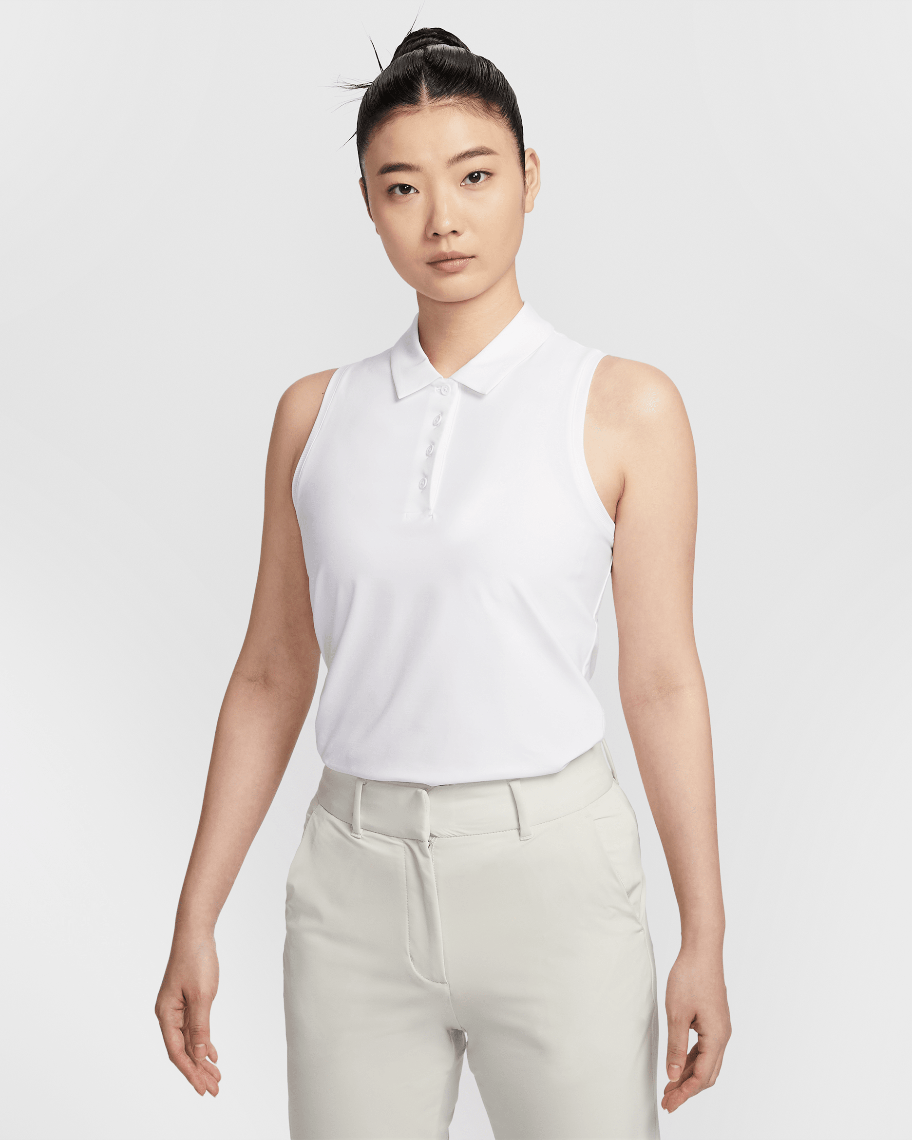Nike Victory Women's Dri-FIT Sleeveless Polo - White/Black