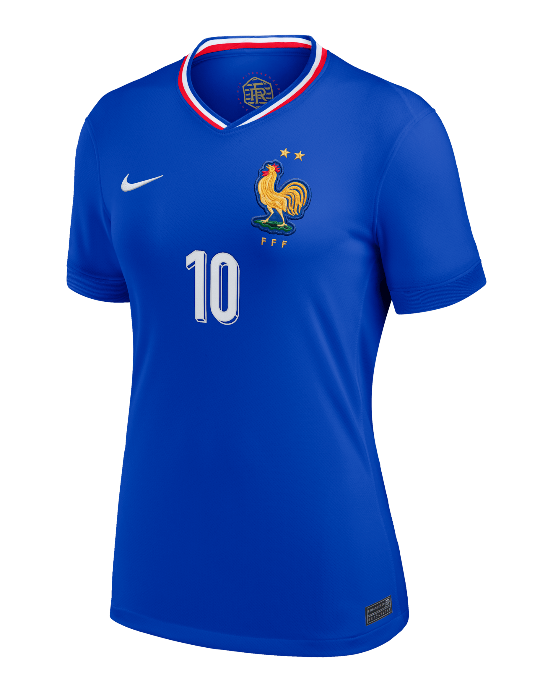 Kylian Mbappé France National Team 2024 Stadium Home Women's Nike Dri-FIT Soccer Jersey - Blue