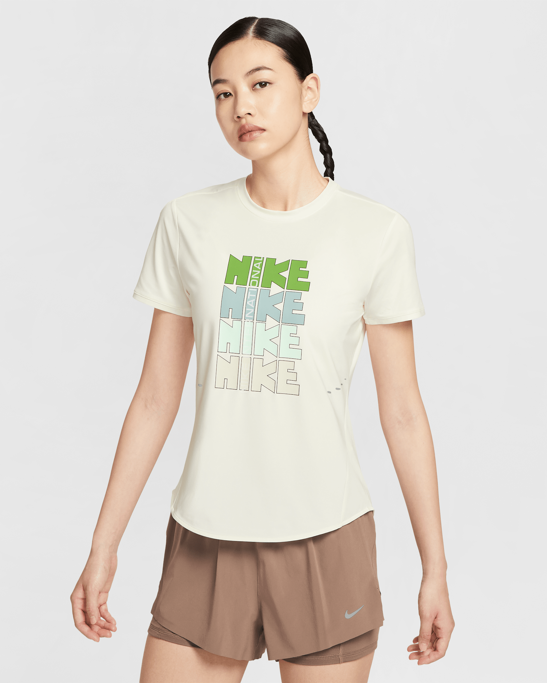 Nike Swift Women's Dri-FIT Short-Sleeve Running Top - Soft Pearl