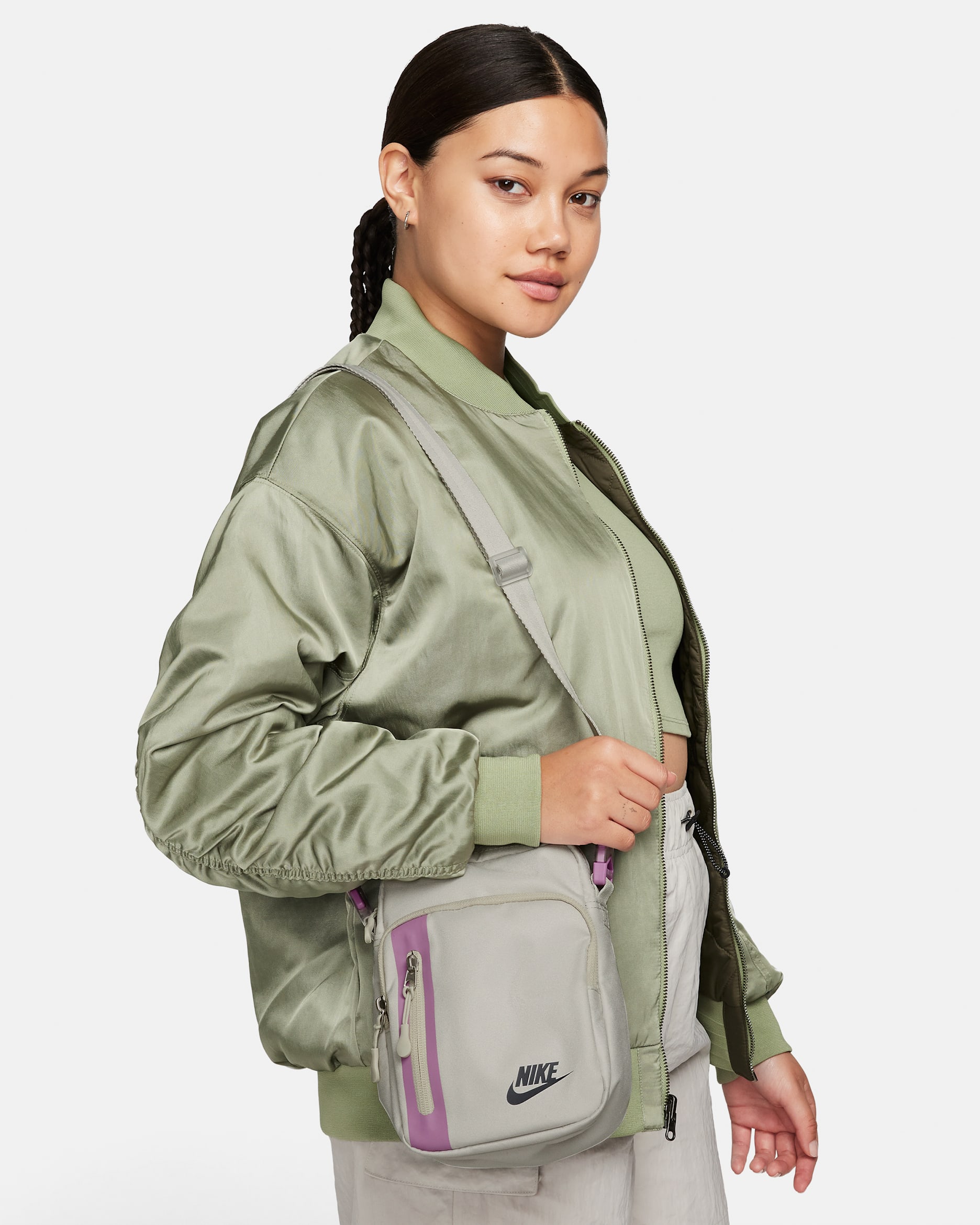 Sabrina Premium Cross-Body Bag (4L) - Light Bone/Rush Fuchsia/Anthracite