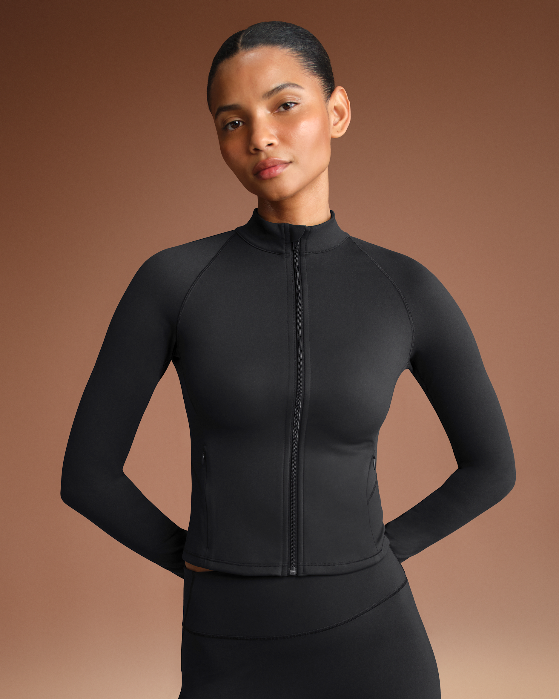 NikeSKIMS Matte Women's Mock-Neck Full-Zip Jacket - NSKM OBSIDIAN