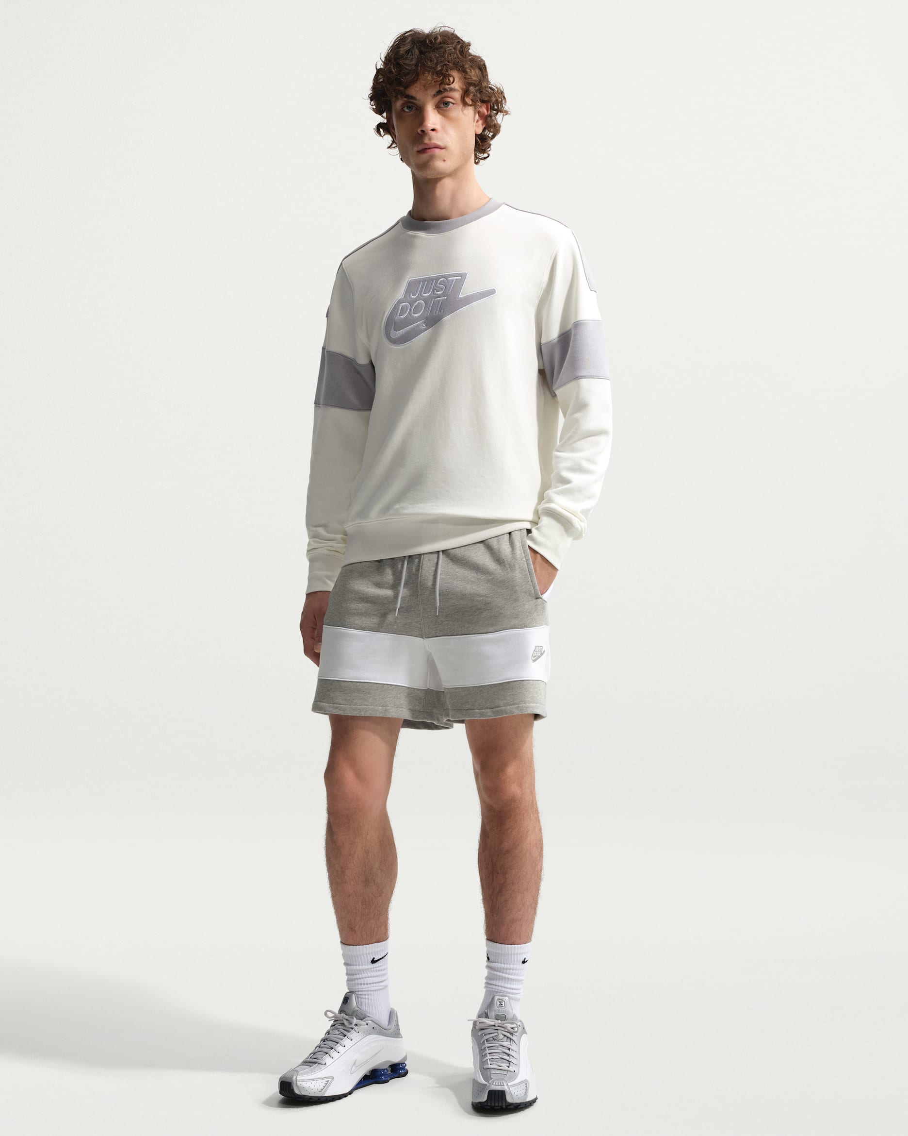 Nike Sportswear Club Men's French Terry Shorts - Dark Grey Heather/White/Light Smoke Grey/White