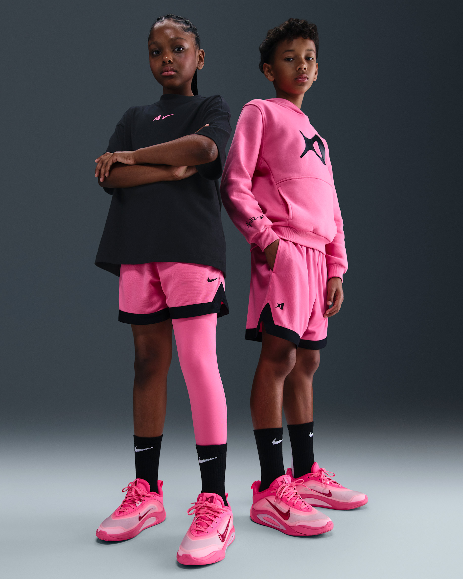 A'ja Wilson Older Kids' Dri-FIT Basketball Shorts - Pinksicle/Black