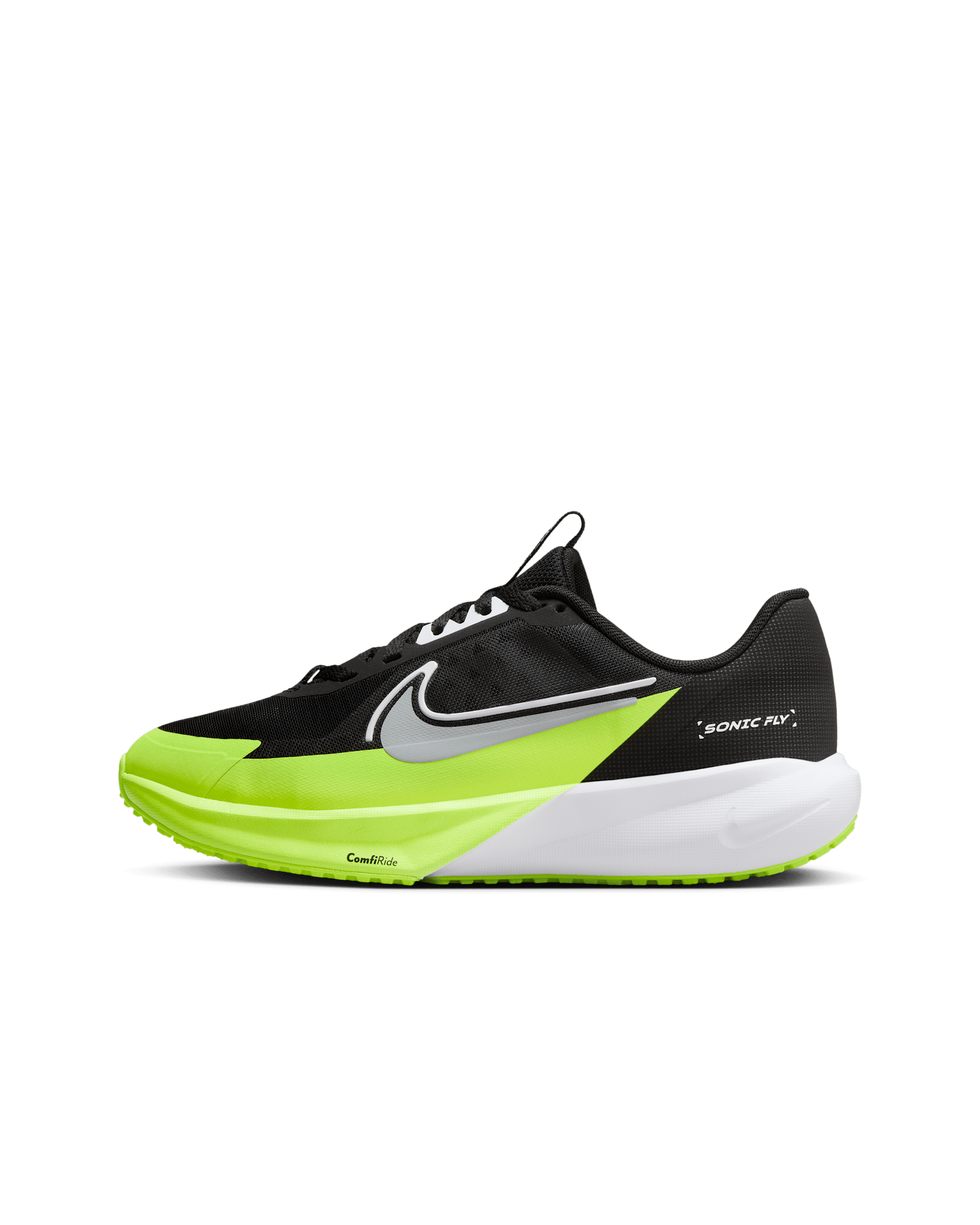 Nike Sonic Fly Big Kids' Running Shoes - Black/White/Volt/Wolf Grey