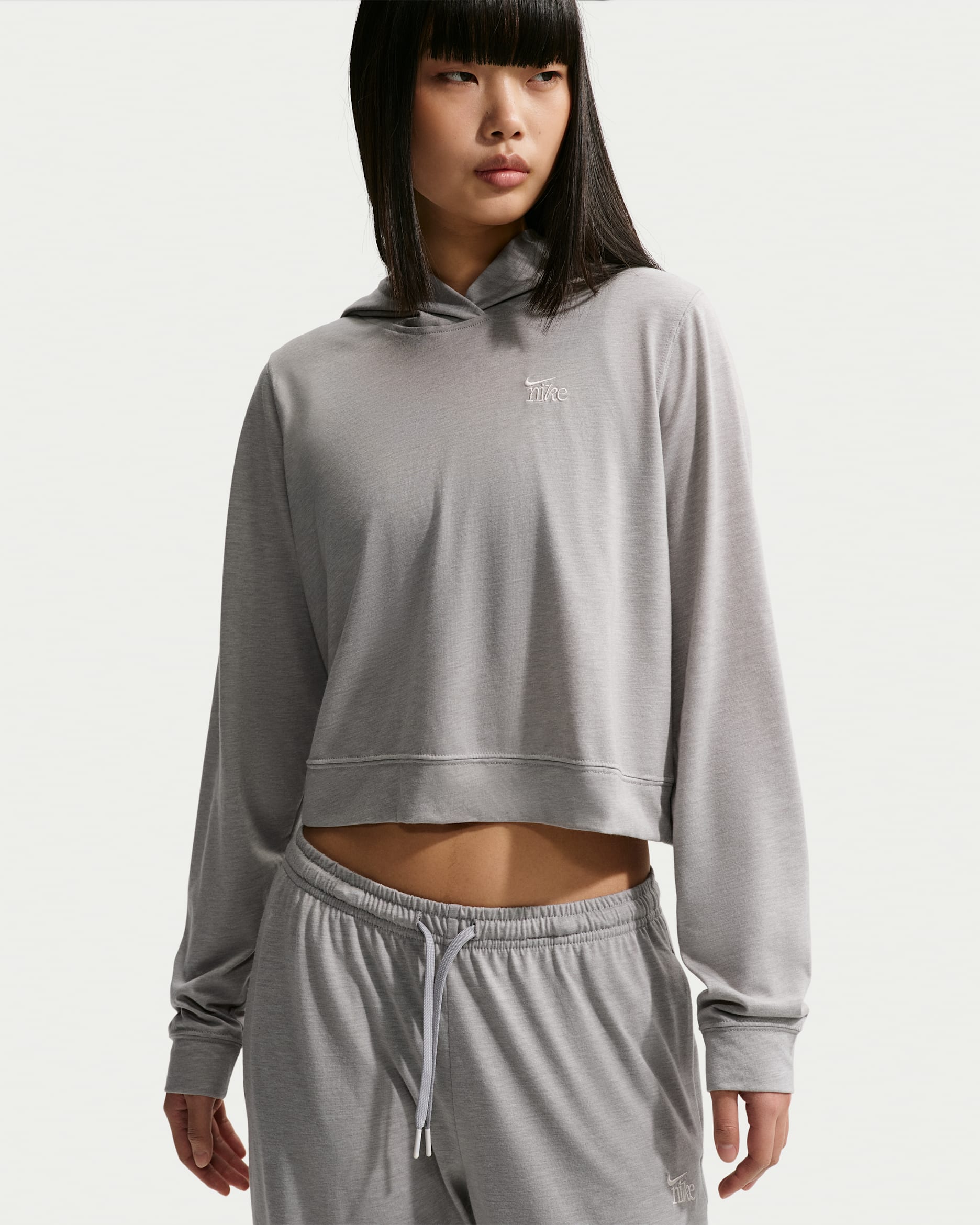 Nike Sportswear Chill Knit Women's Lightweight Hoodie - Dark Grey Heather/Chalk