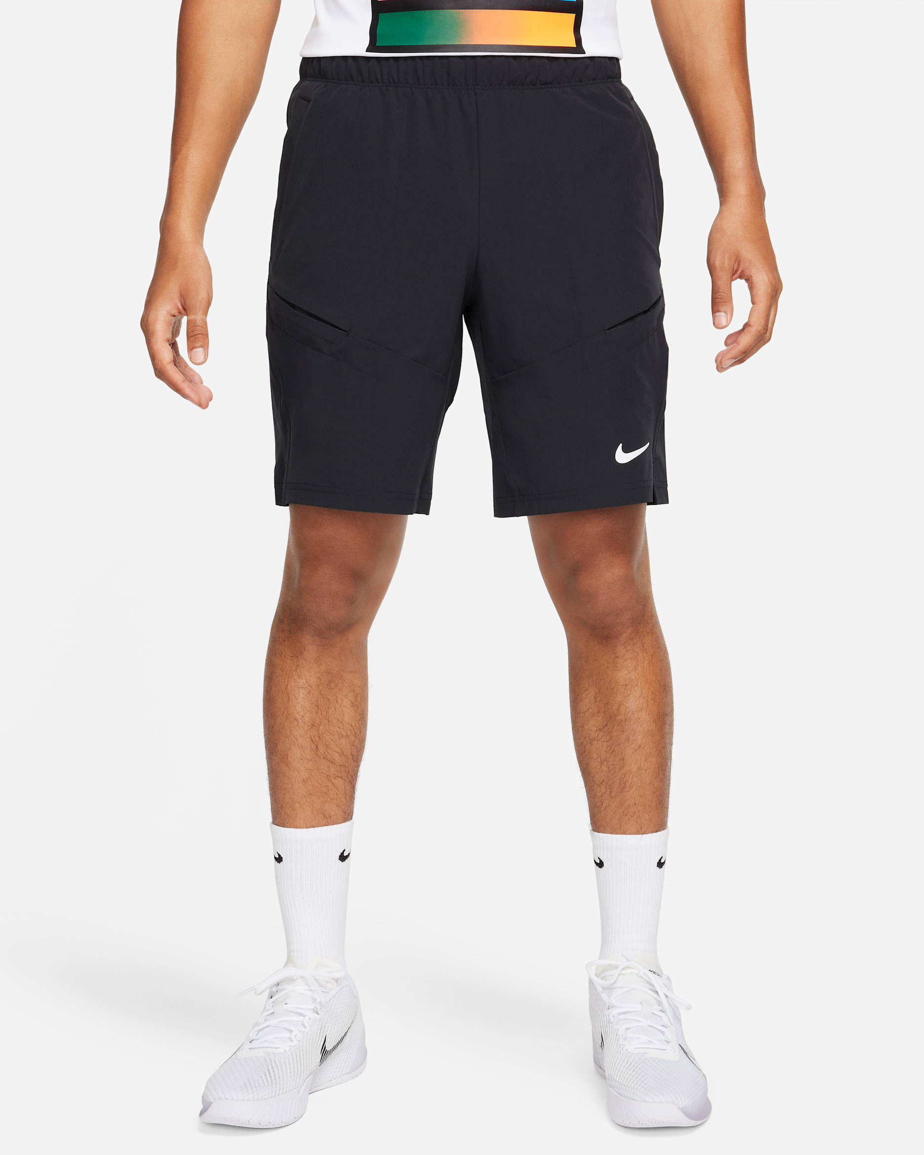 NikeCourt Advantage Men's 9" Tennis Shorts - Black/Black/White