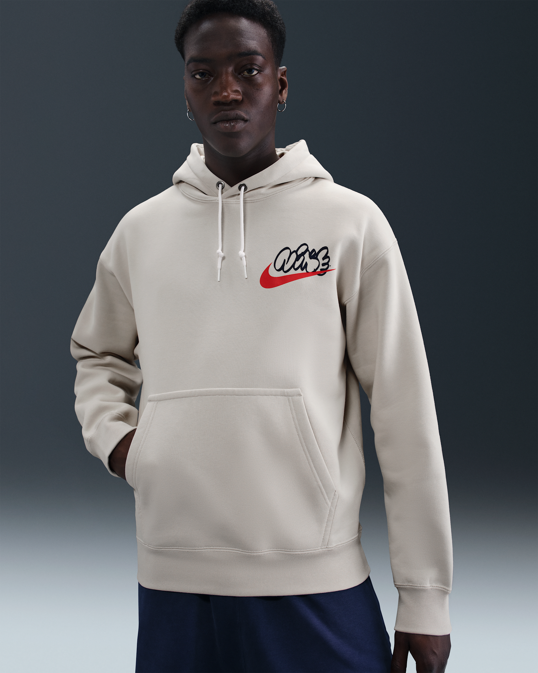 Nike Solo Swoosh Fleecehoodie voor heren - Light Orewood Brown