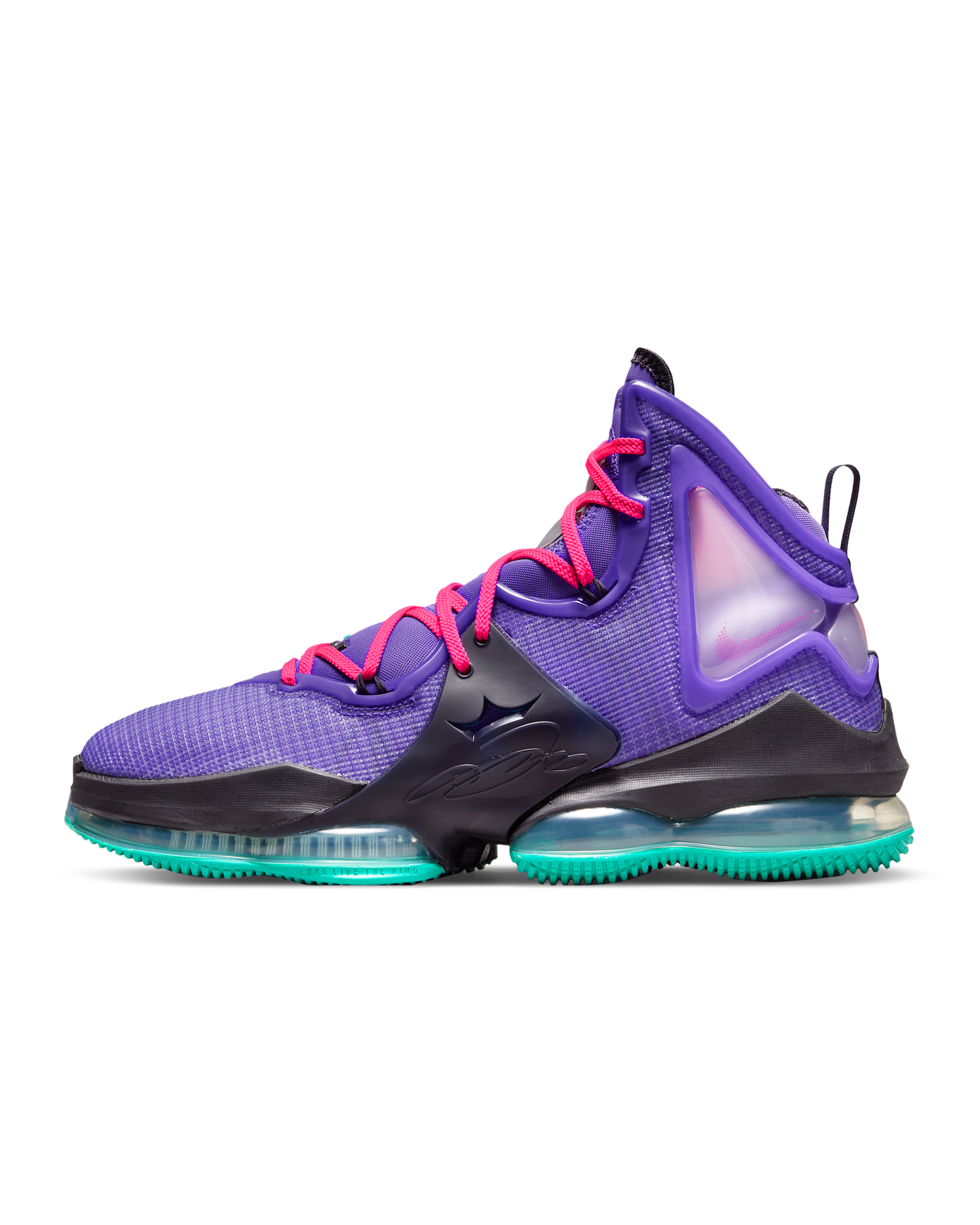 LeBron 19 Basketball Shoes - Wild Berry/Cave Purple/Clear Emerald/Hyper Pink