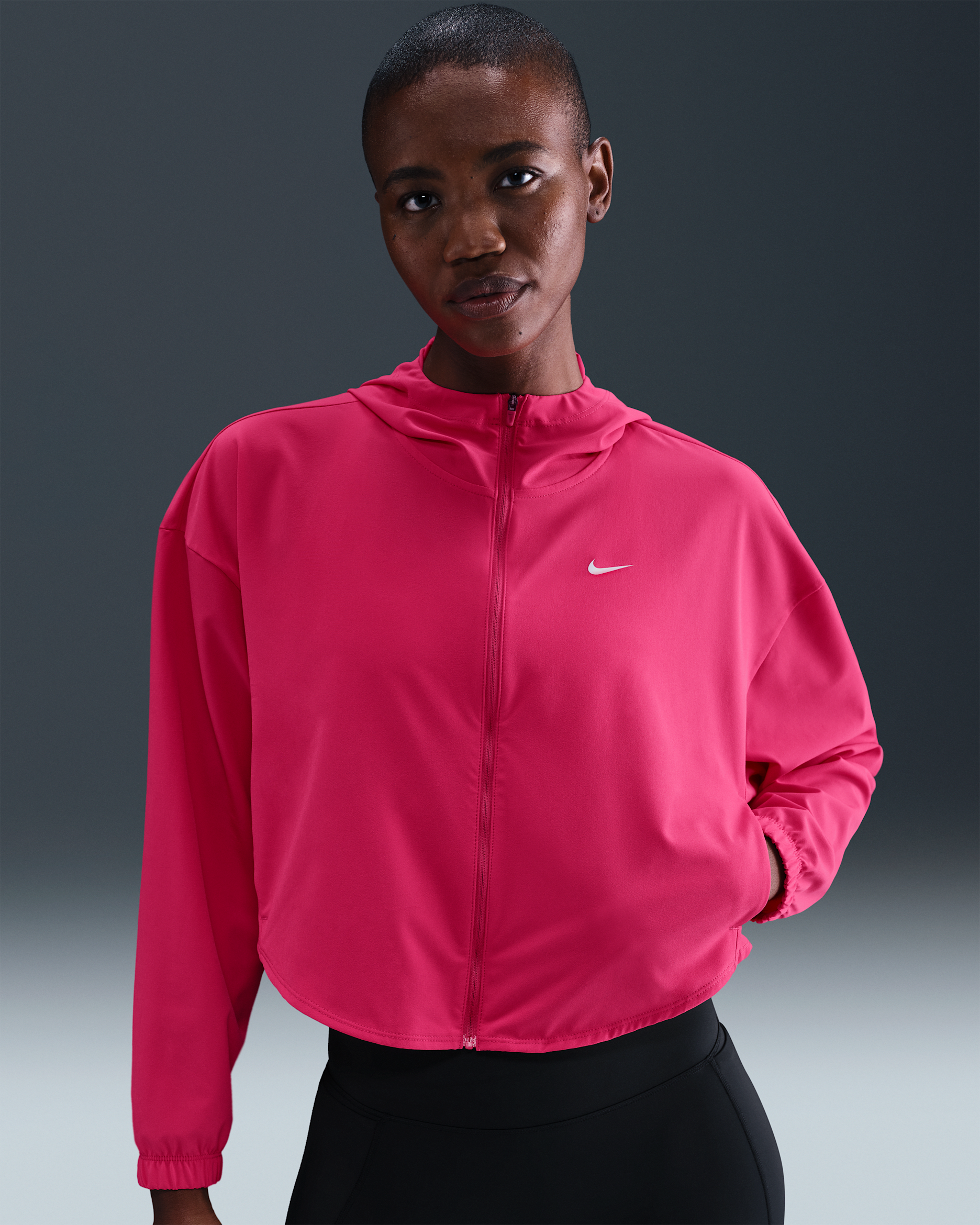 Nike One Women's Repel Oversized Hooded Woven Jacket - Rush Pink/White