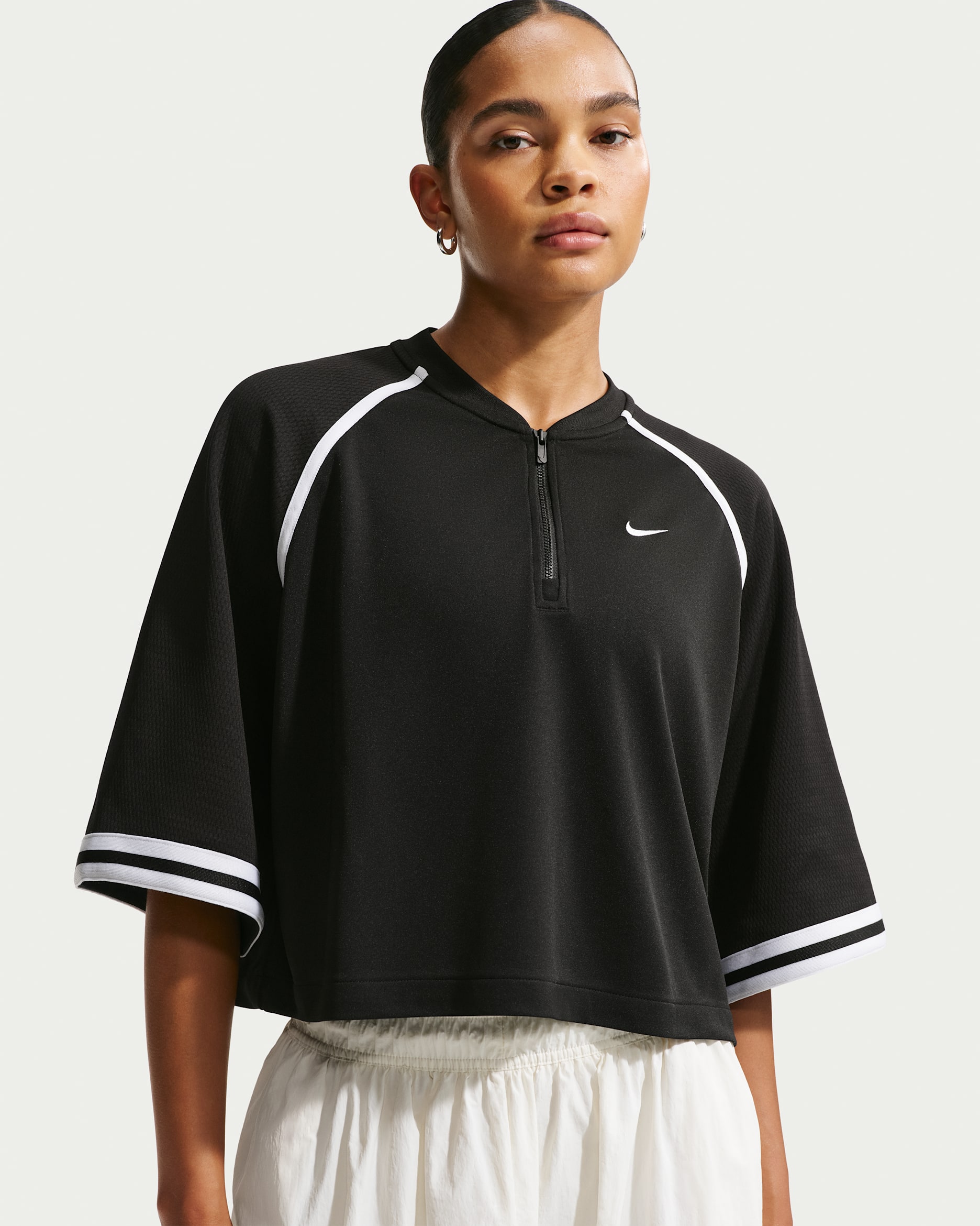 Nike Sportswear Women's Oversized Top - Black/Black/White/White