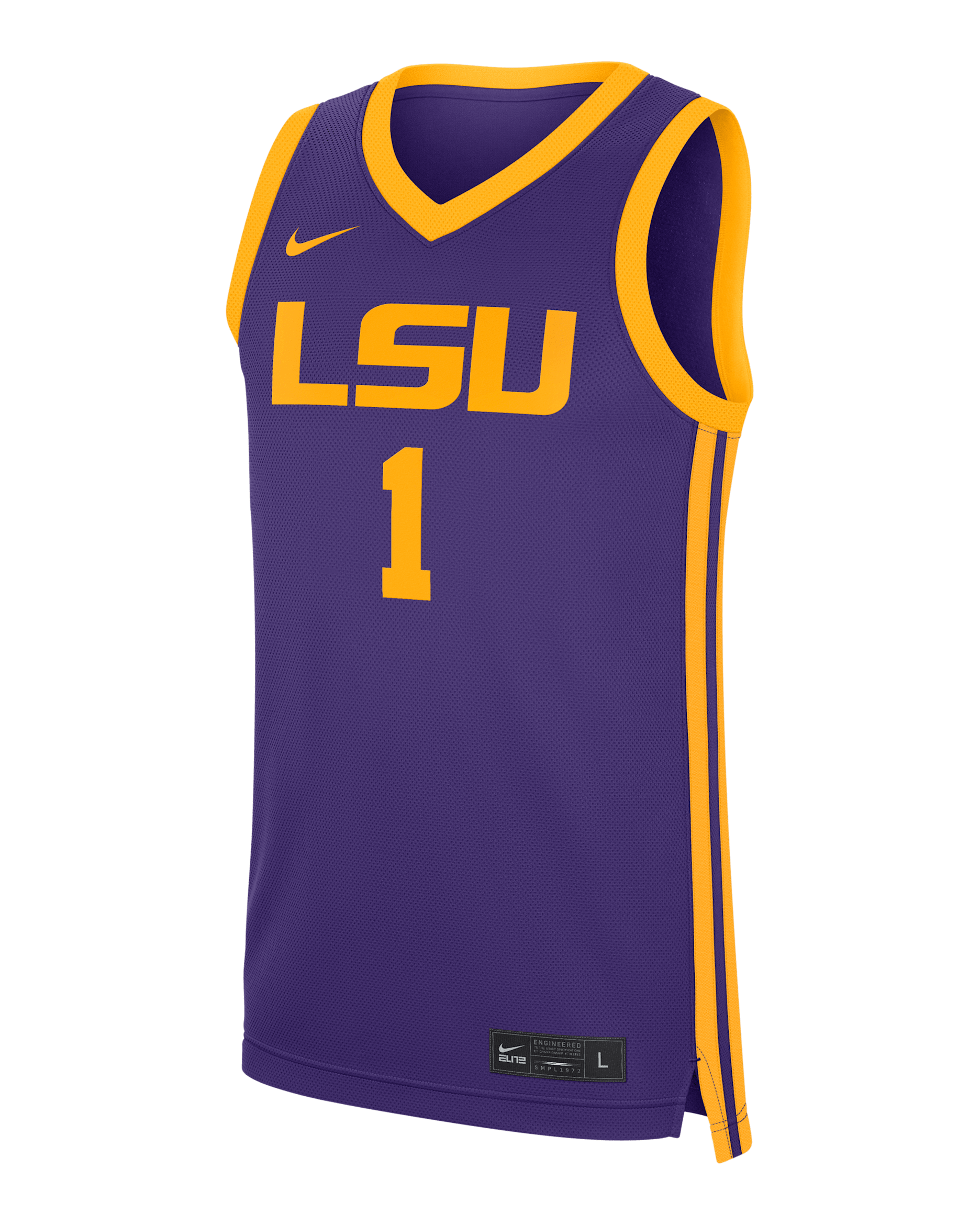 Jersey de básquetbol universitario Nike para hombre LSU Tigers Replica - Morado cancha