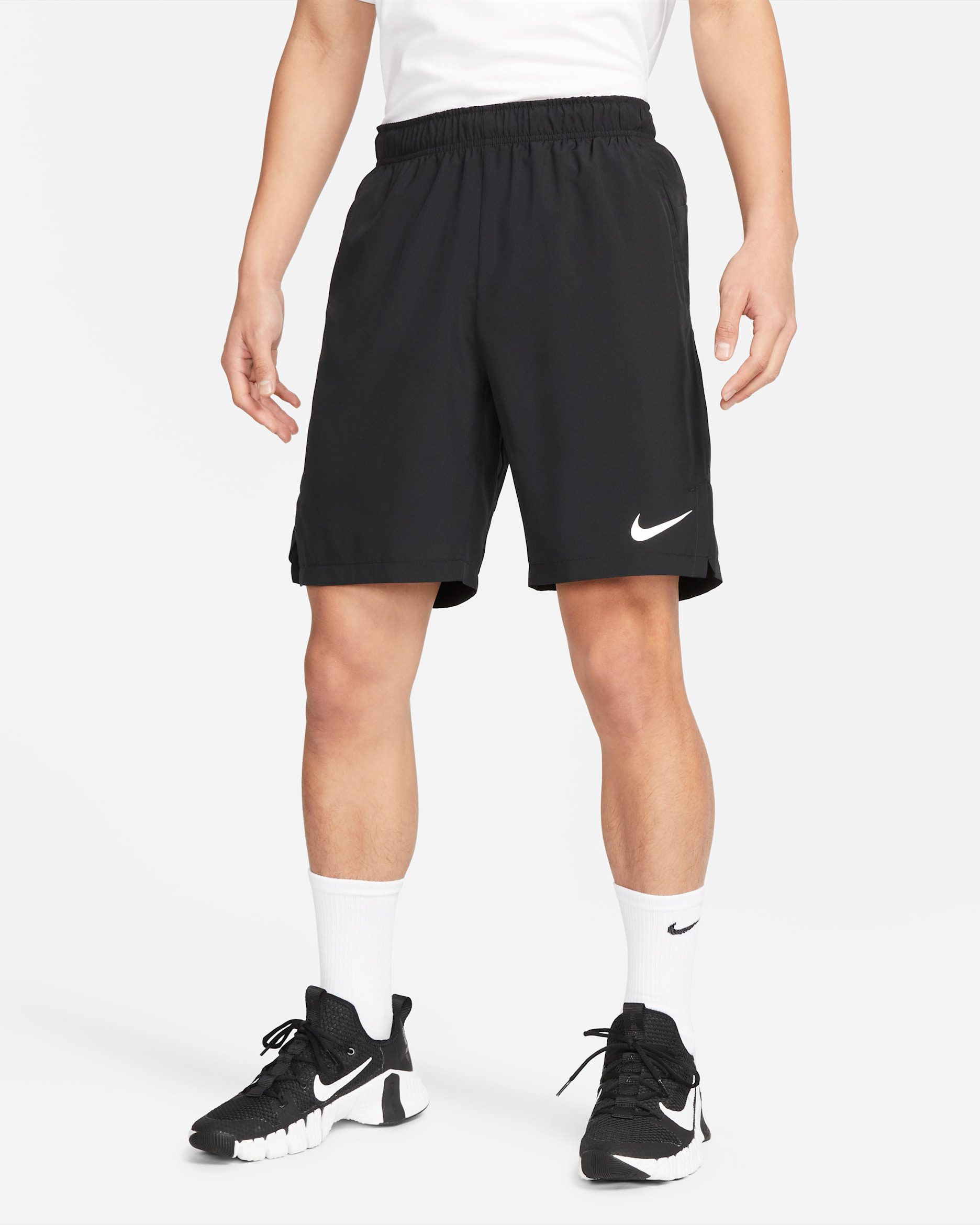 Nike Dri-FIT Men's 9" Woven Training Shorts - Black/Black/White