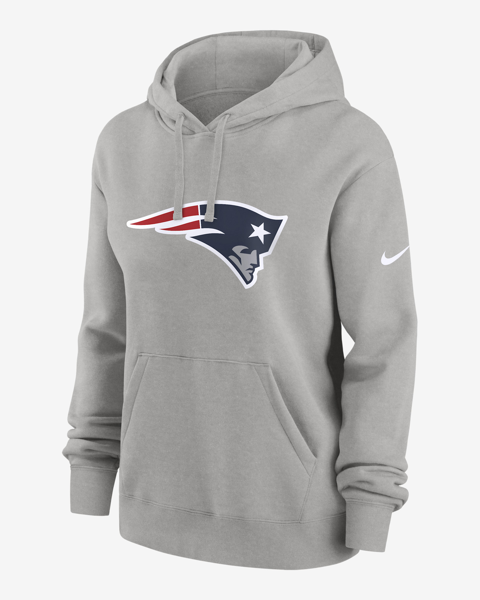 New England Patriots Club Women's Nike NFL Pullover Hoodie - Grey Heather
