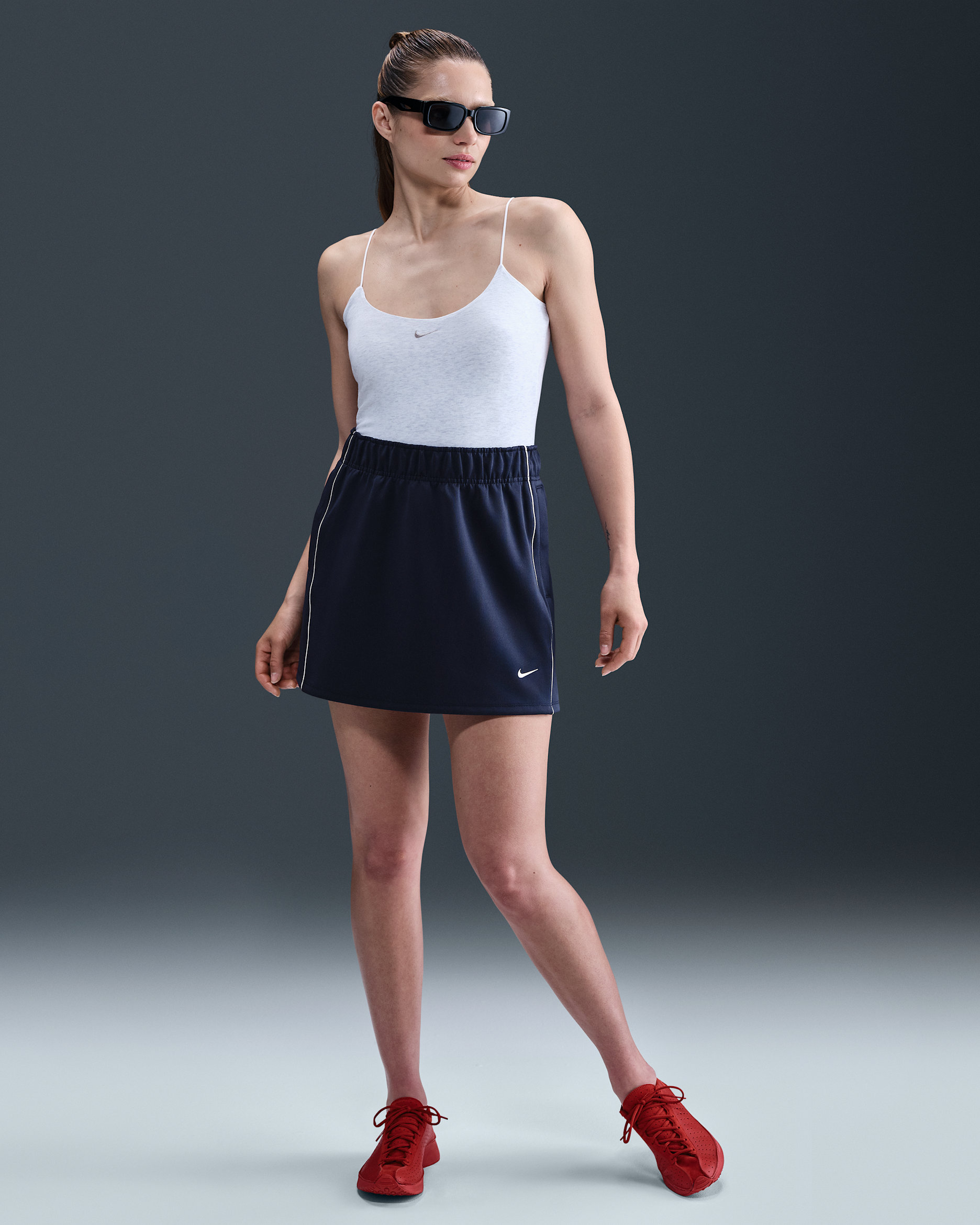 Jupe en maille Nike Sportswear Windrunner pour femme - Midnight Navy/Sail/Sail