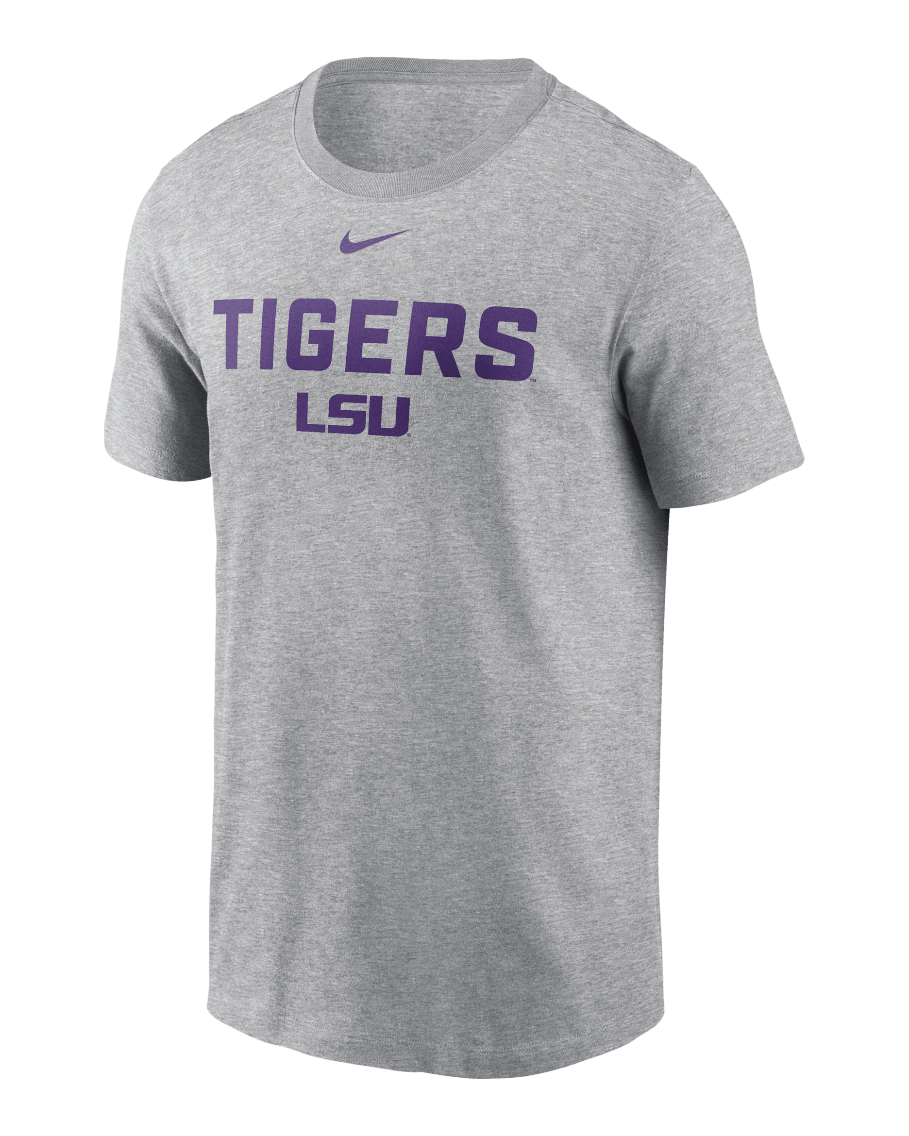 Playera universitaria Nike para hombre LSU Campus 2-Hit - Gris