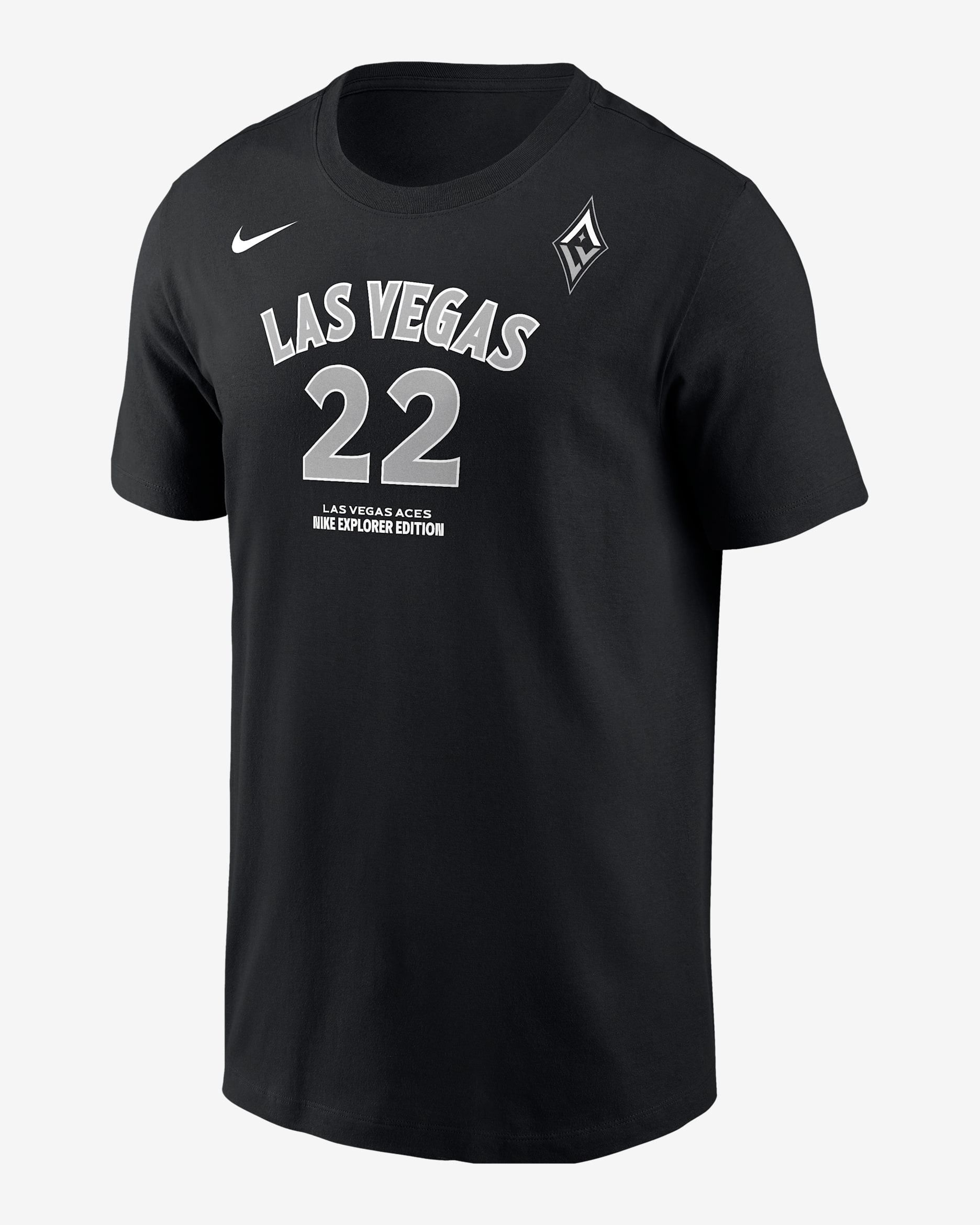 Playera Nike de la WNBA para hombre A’ja Wilson Las Vegas Aces - Negro