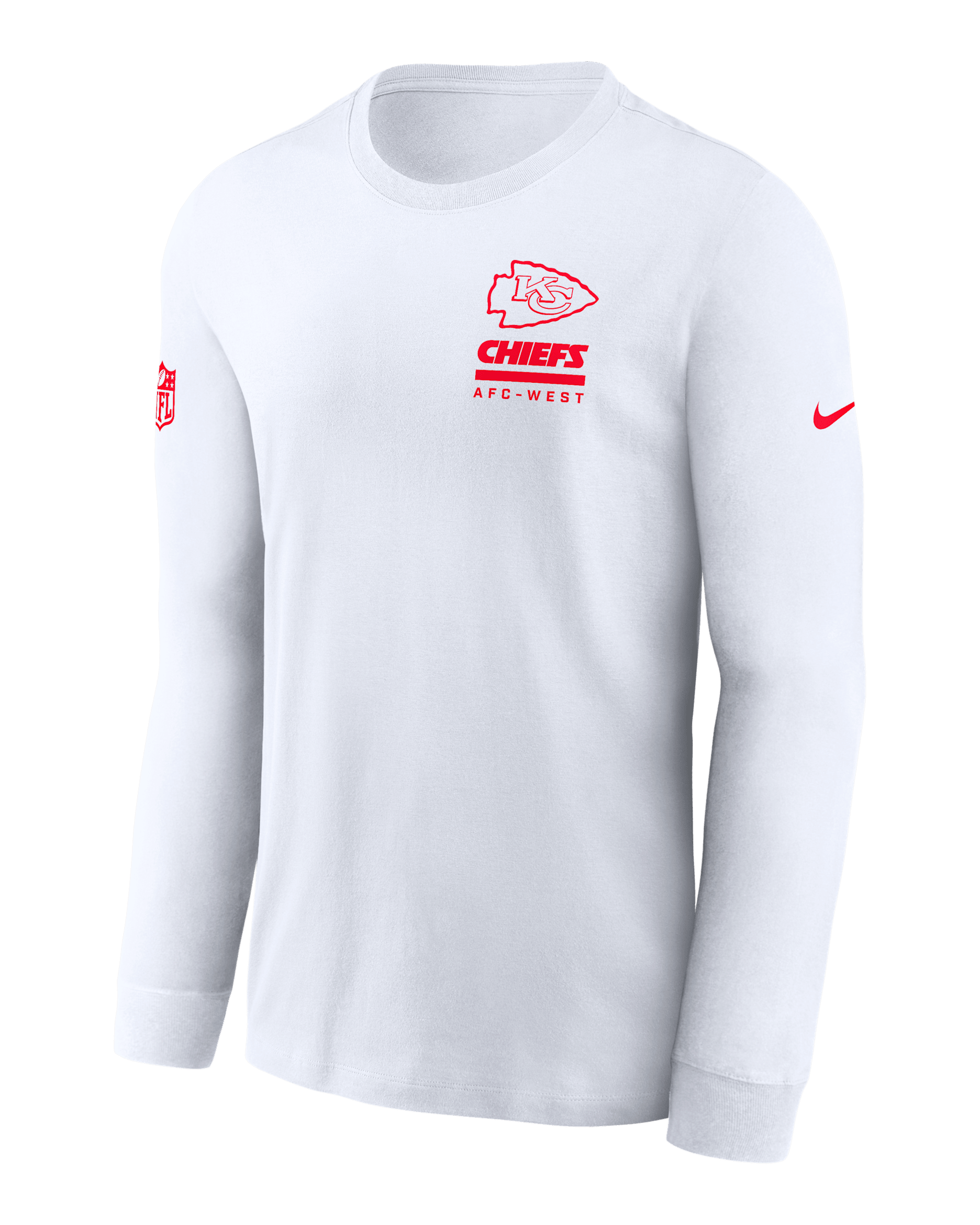 Playera de manga larga Nike Dri-FIT de la NFL para hombre Kansas City Chiefs Sideline Team Issue - Blanco