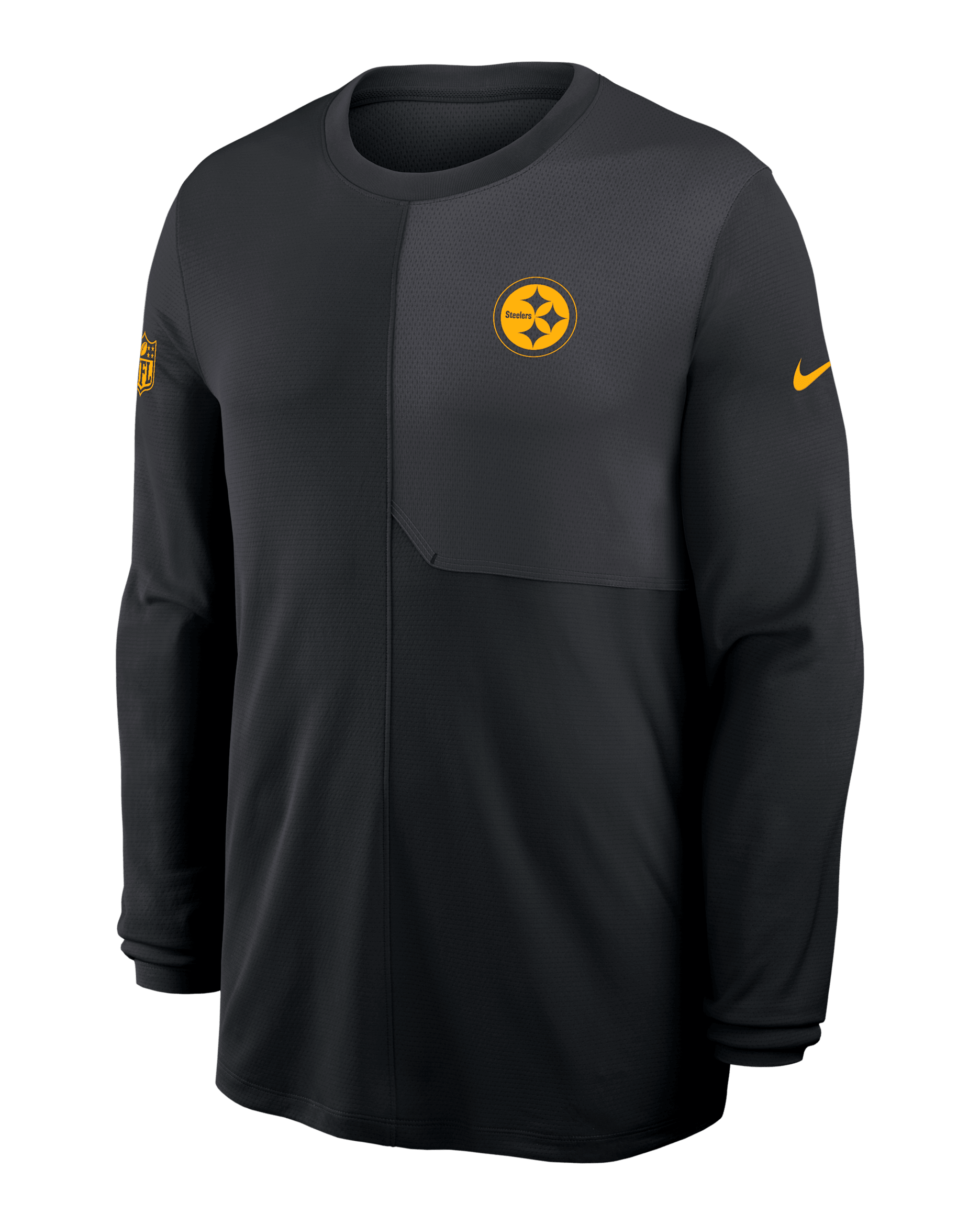 Playera de manga larga Nike Dri-FIT de la NFL para hombre Pittsburgh Steelers Sideline Coach - Negro