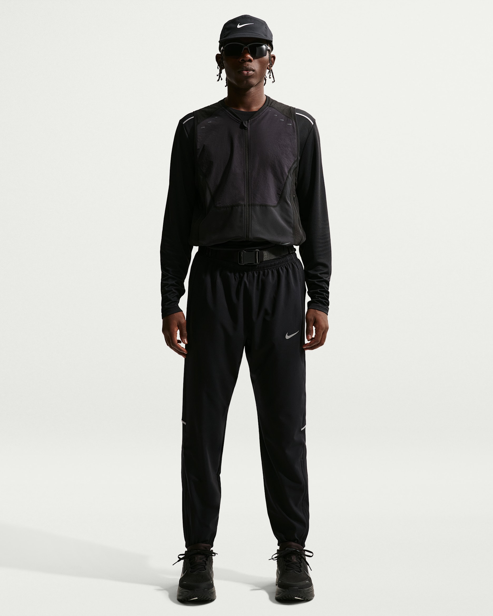 Pants de correr Nike Miler Dri-FIT de tejido Woven para hombre - Negro/Negro