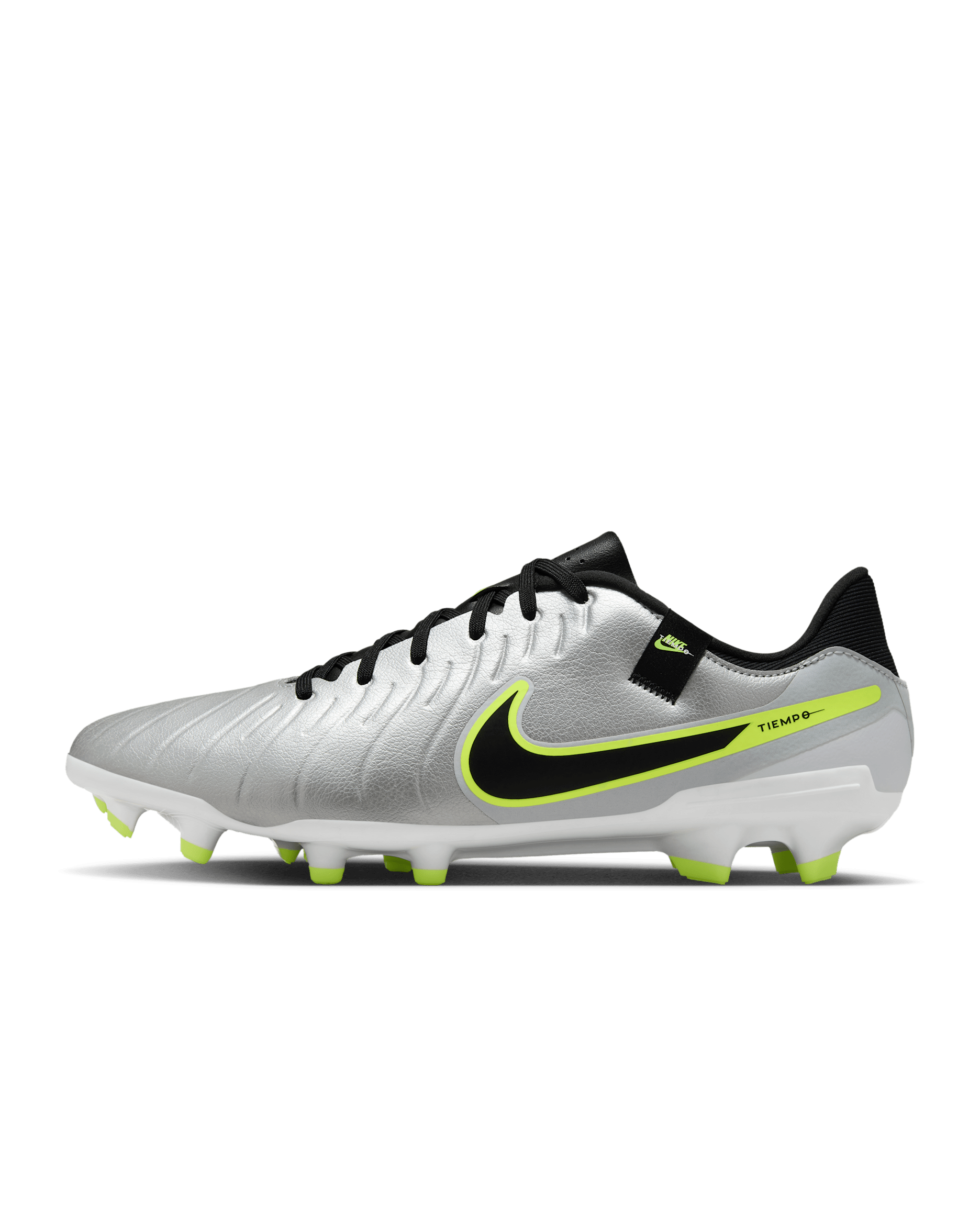Nike Tiempo Legend 10 Academy Multi-Ground Low-Top Football Boot - Metallic Silver/Volt/Black