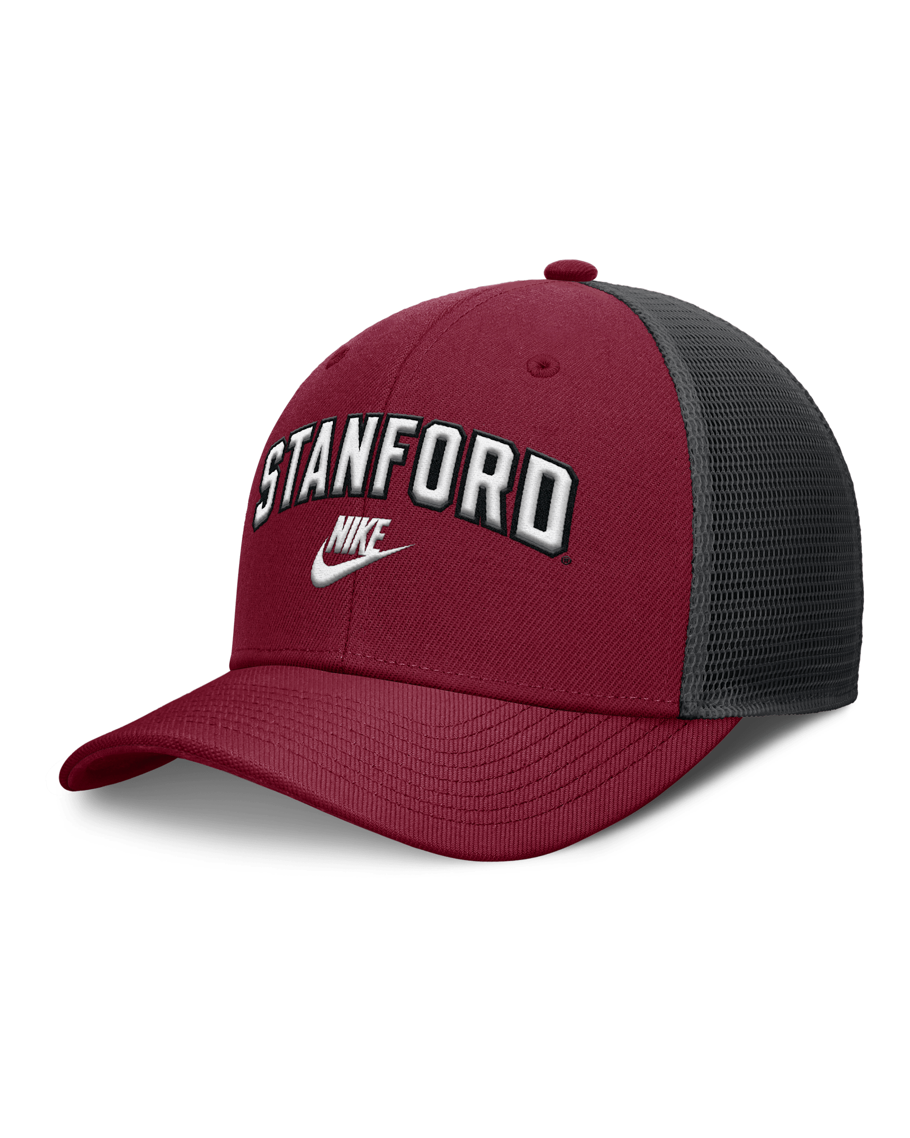 Gorra de rejilla universitaria Nike Dri-FIT ajustable para hombre Stanford Legacy Arch Rise - Rojo cardenal