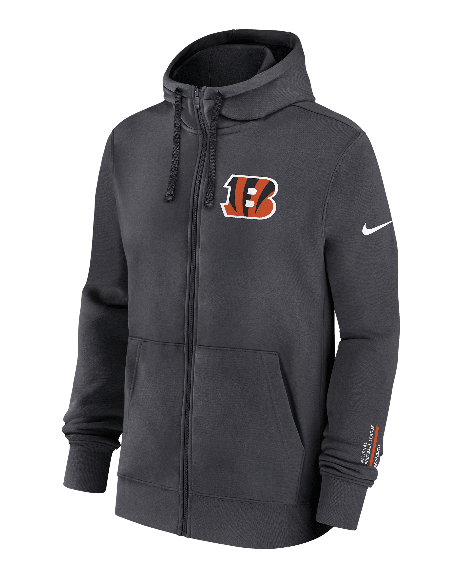 Cincinnati Bengals Playbook Page Club Men's Nike NFL Full-Zip Hoodie - Anthracite