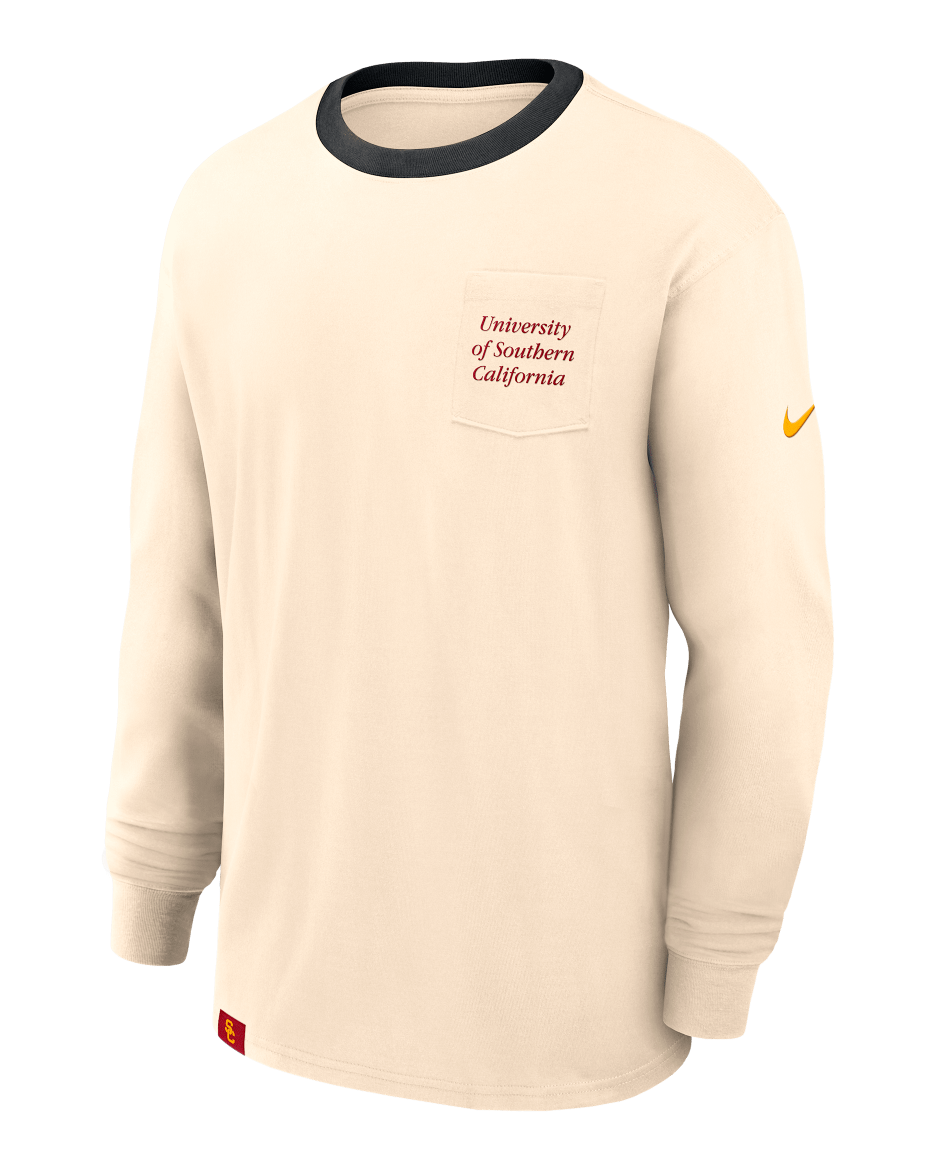 USC Athletic Prep Max90 Pocket Logo Men's Nike College Long-Sleeve T-Shirt - Natural