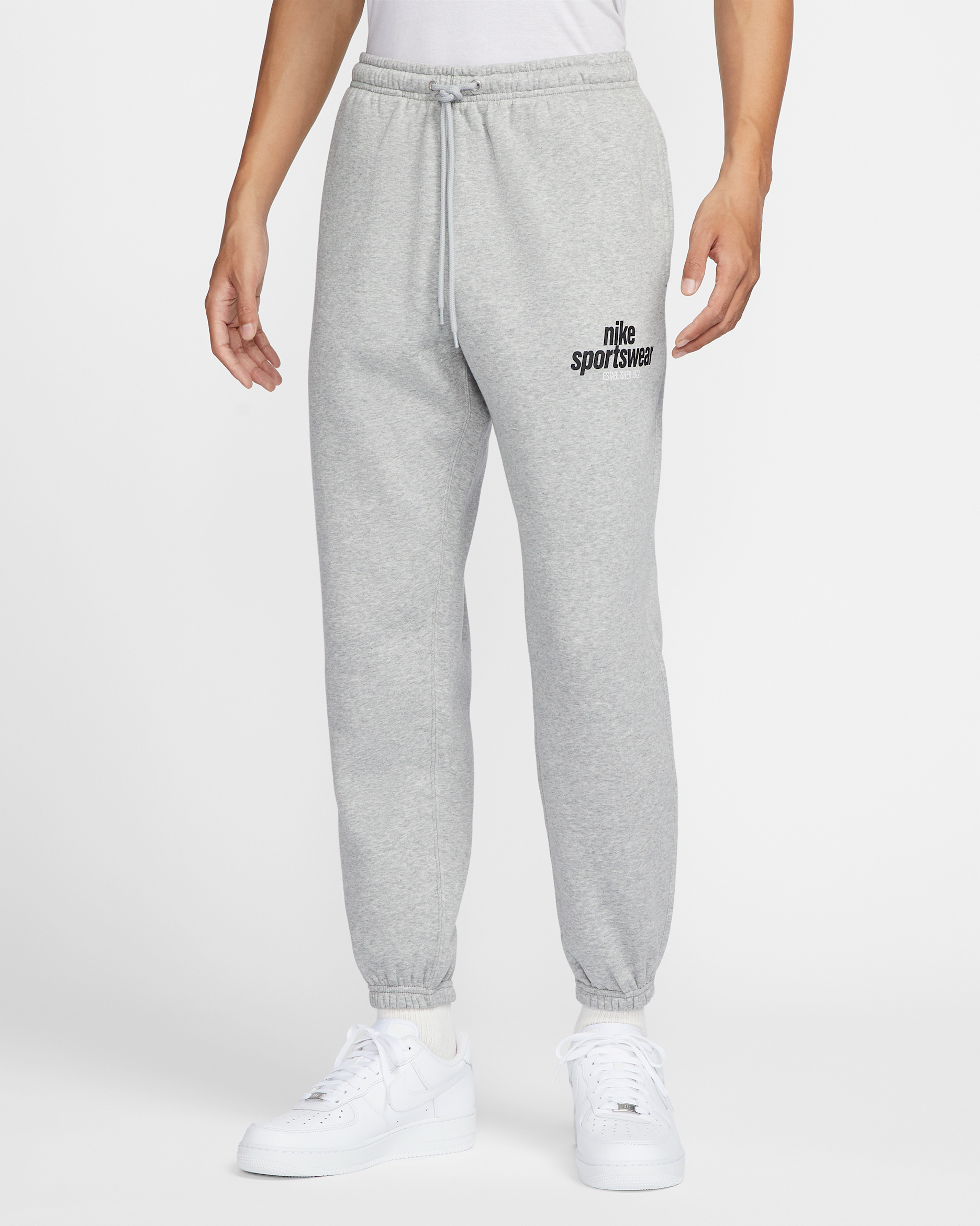 ナイキ クラブ メンズ フリース パンツ - ダークグレーヘザー/ライトスモークグレー/ブラック