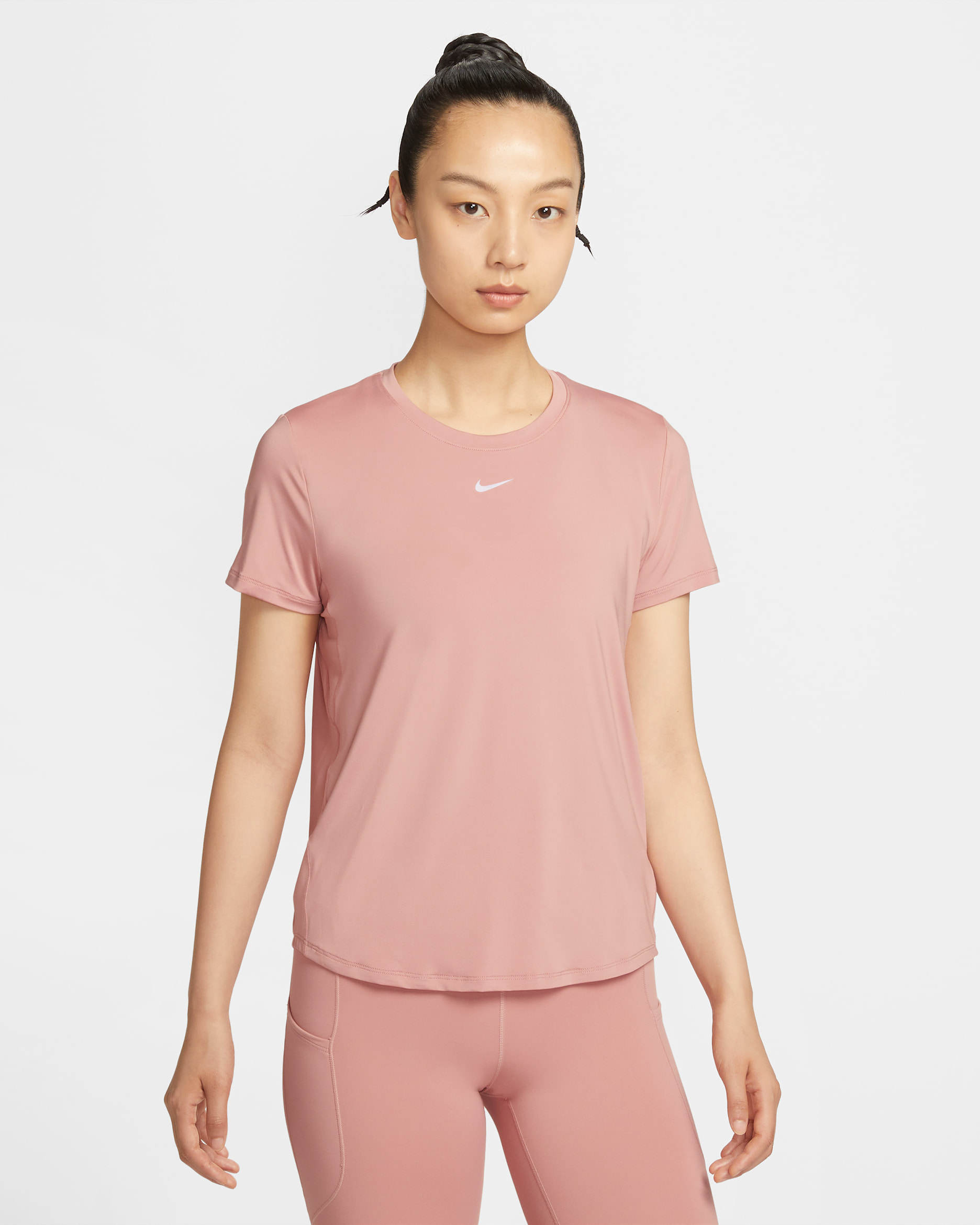 ナイキ ワン クラシック ウィメンズ Dri-FIT ショートスリーブ トップ - ラストピンク/ホワイト