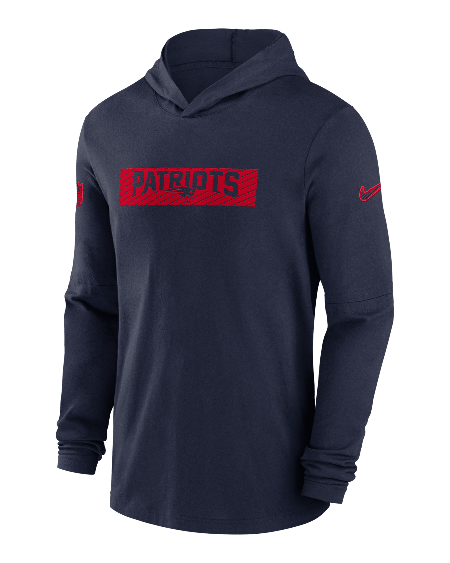 New England Patriots Sideline Men's Nike Dri-FIT NFL Long-Sleeve Hooded Top - Navy