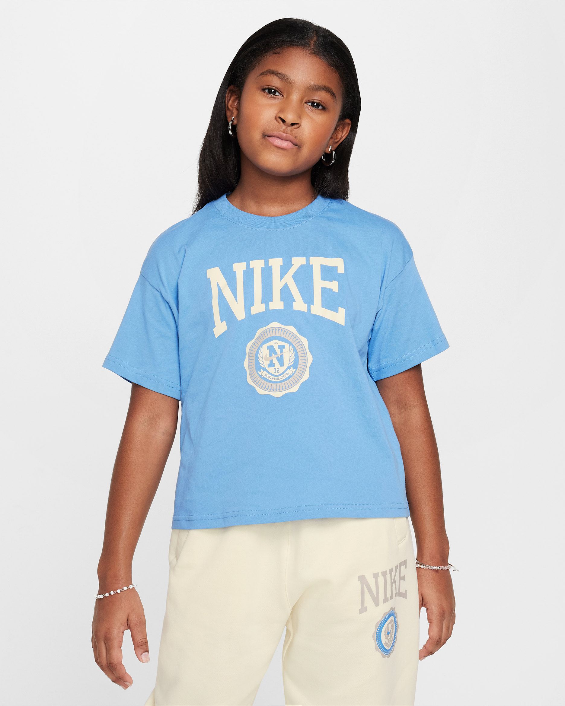 Nike Sportswear 女童 T 恤 - Blue Beyond