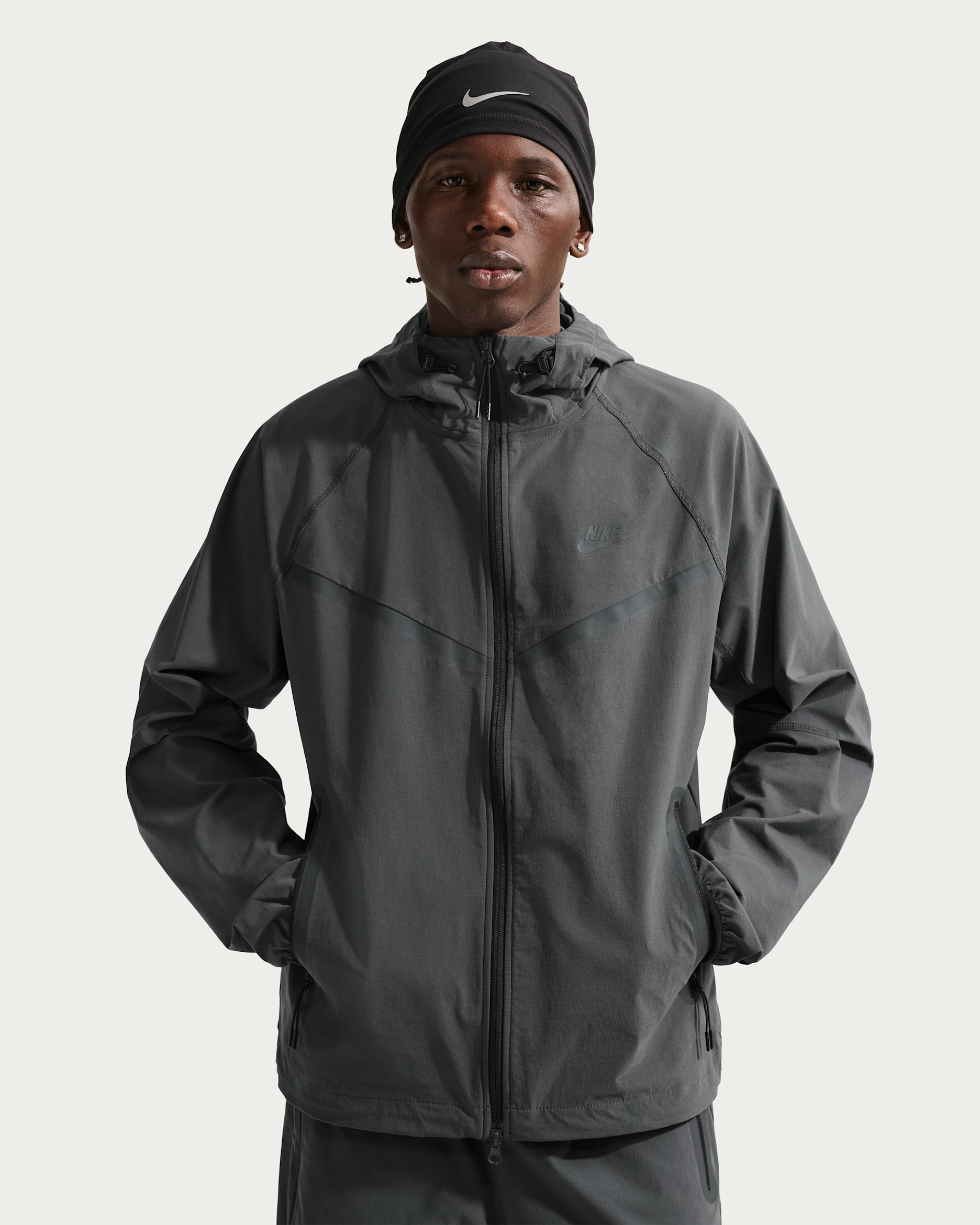 Nike Tech Men's Dri-FIT Woven Full-Zip Windrunner Jacket - Black/Black/Black