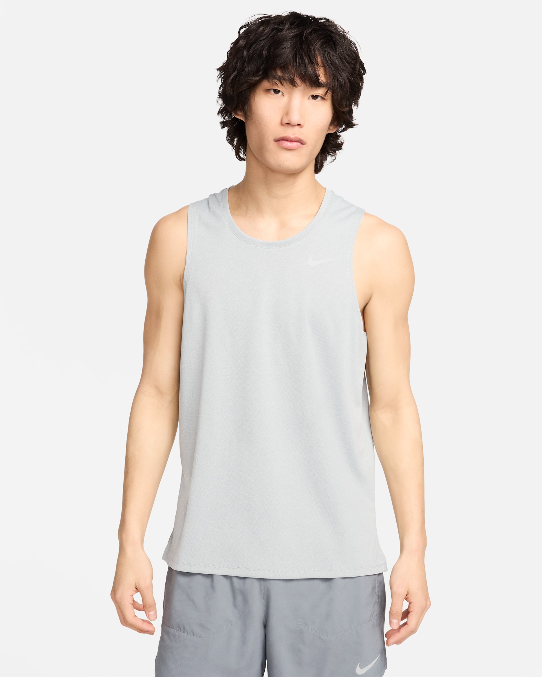 Nike Dri-FIT Miler Men's Running Tank - Grey Fog/Particle Grey/Heather