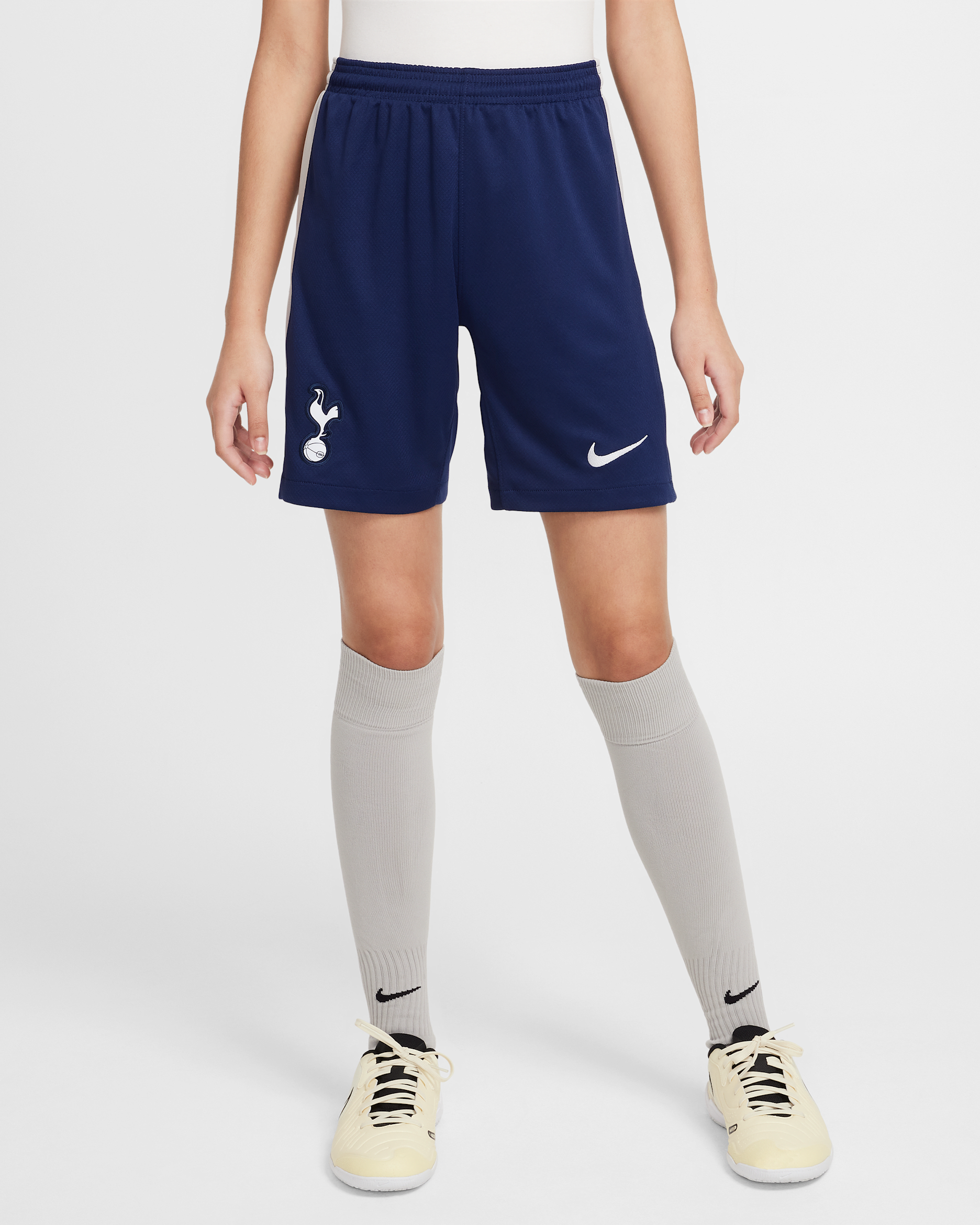 Fotbollsshorts Tottenham Hotspur 2025/26 Stadium (hemmaställ) Nike Dri-FIT Replica för ungdom - Binary Blue/Light Iron Ore/Vit