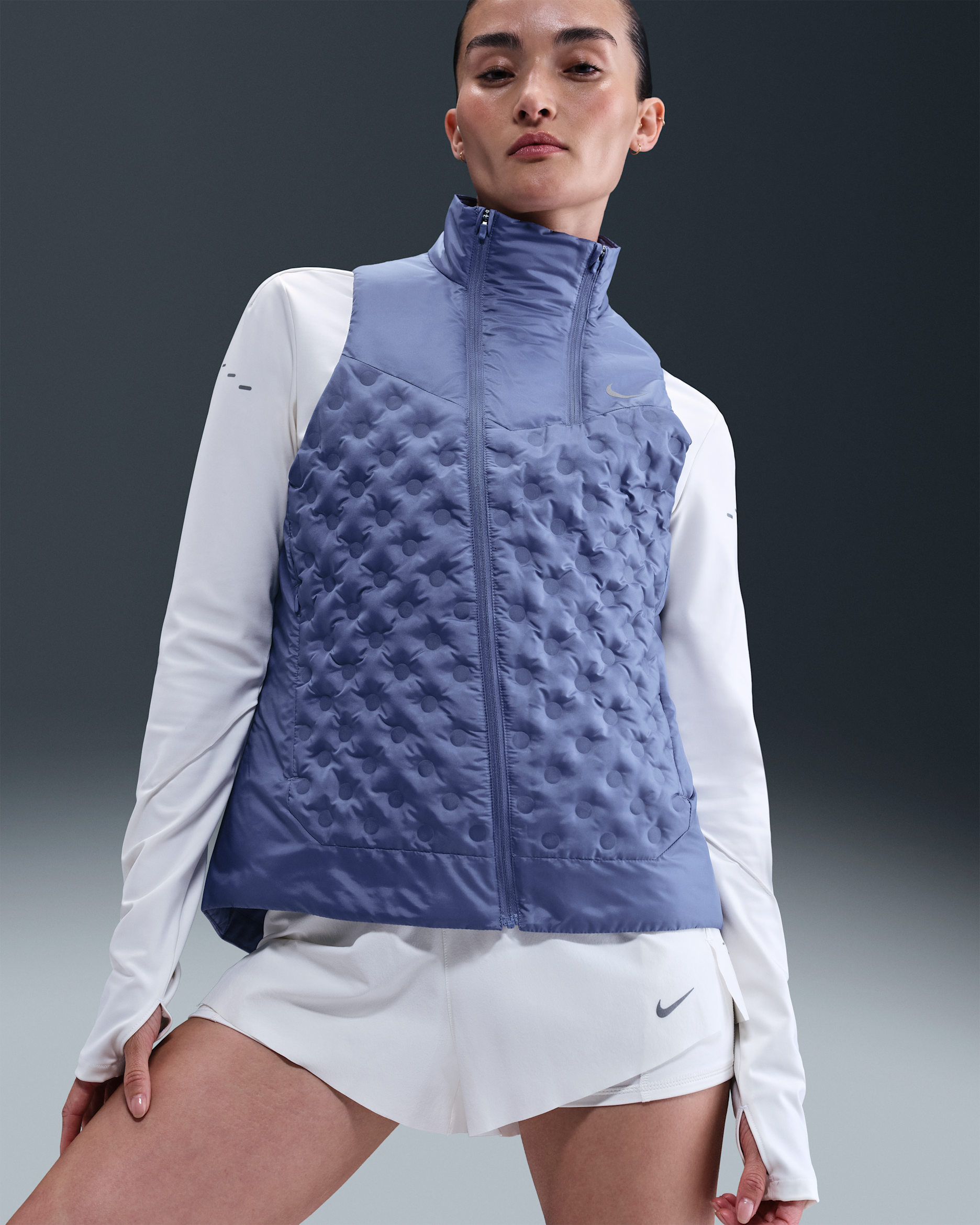 나이키 써마 핏 ADV 리펠 에어로로프트 여성 러닝 베스트 - 월드 인디고