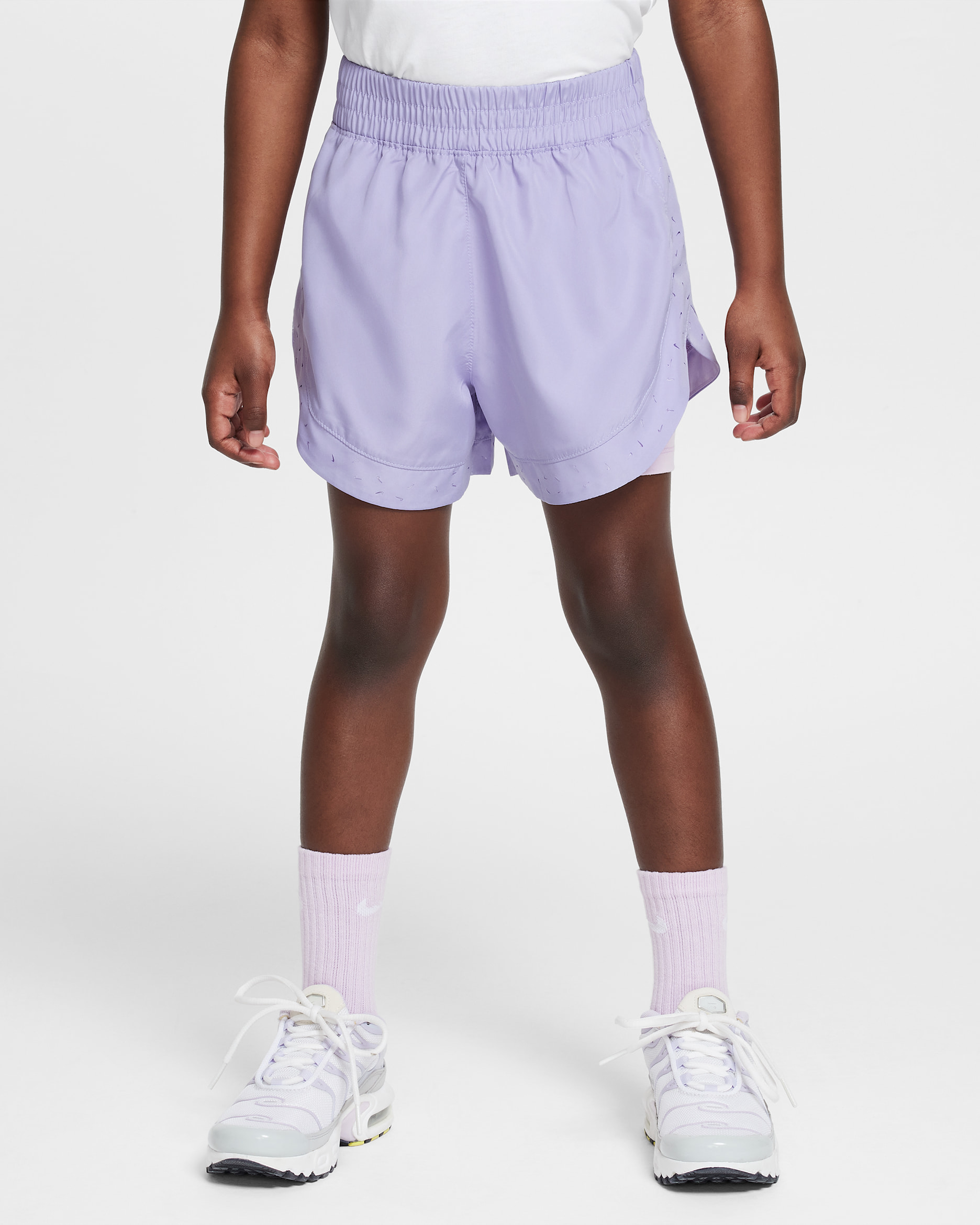 Nike Dri-FIT Sunny Swoosh Little Kids' 2-Fer Shorts - Hydrangeas