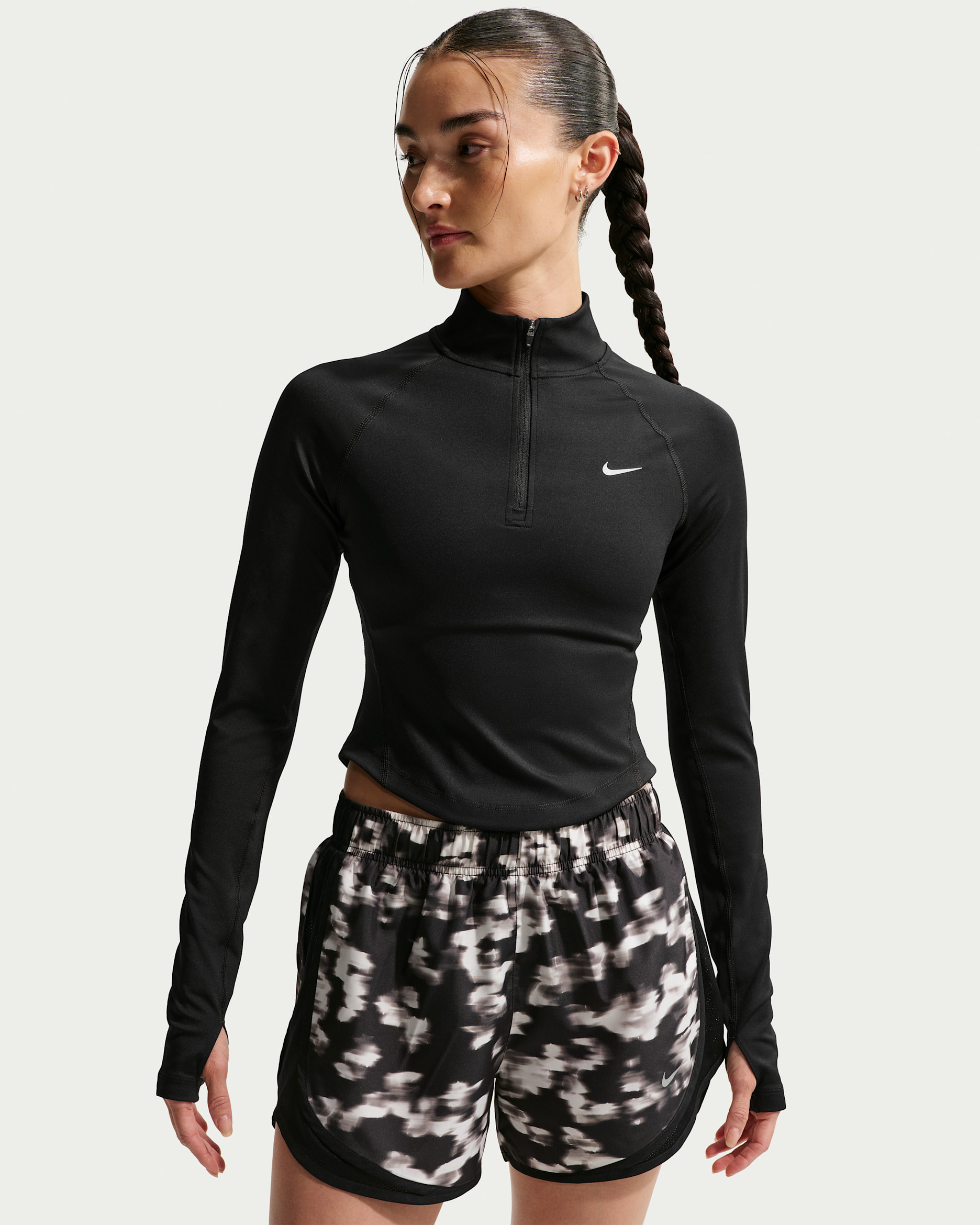 Nike Tempo Women's Dri-FIT Fitted 1/2-Zip Running Top - Black