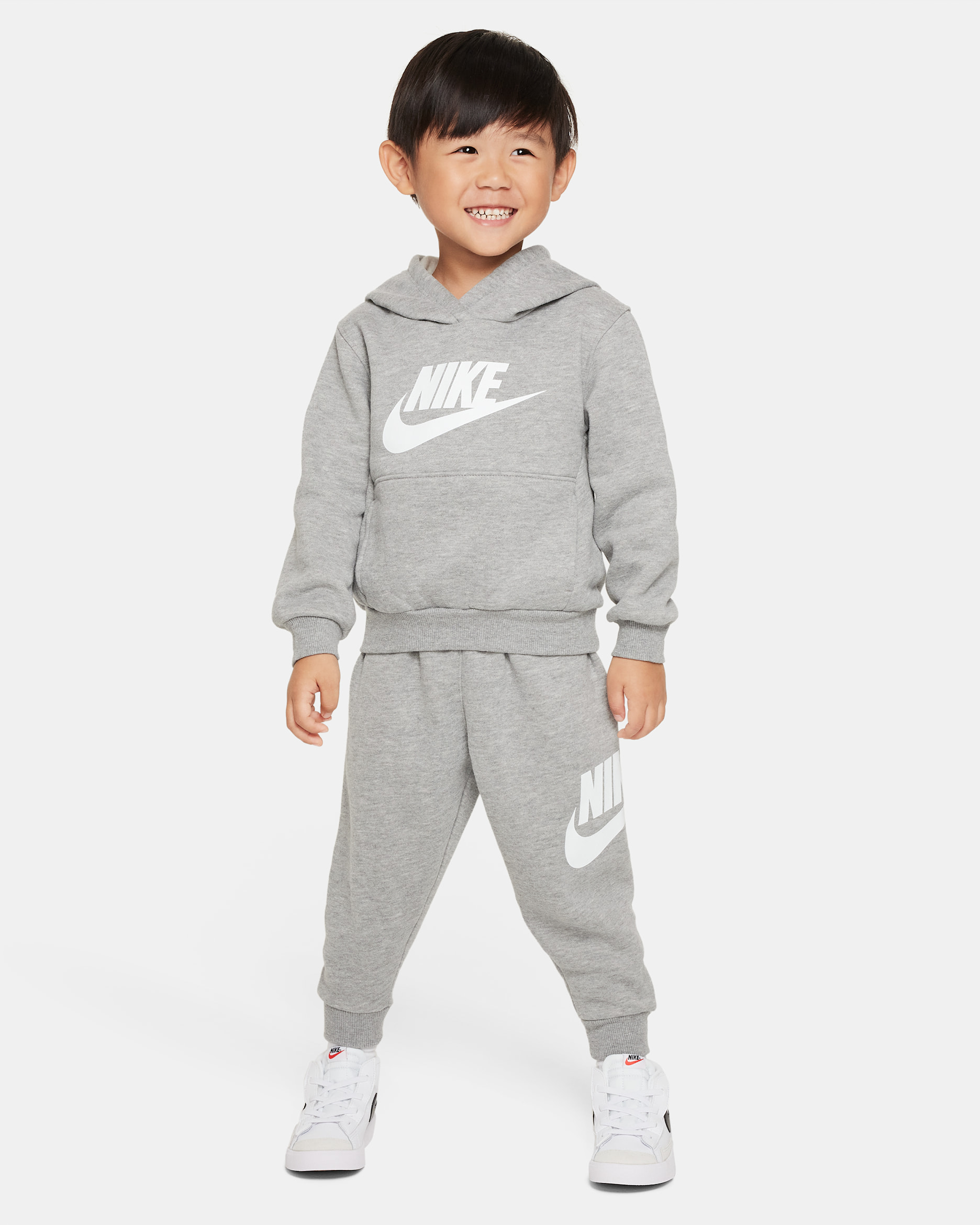 Conjunto de sudadera con gorro infantil Nike Sportswear Club Fleece - Gris oscuro jaspeado