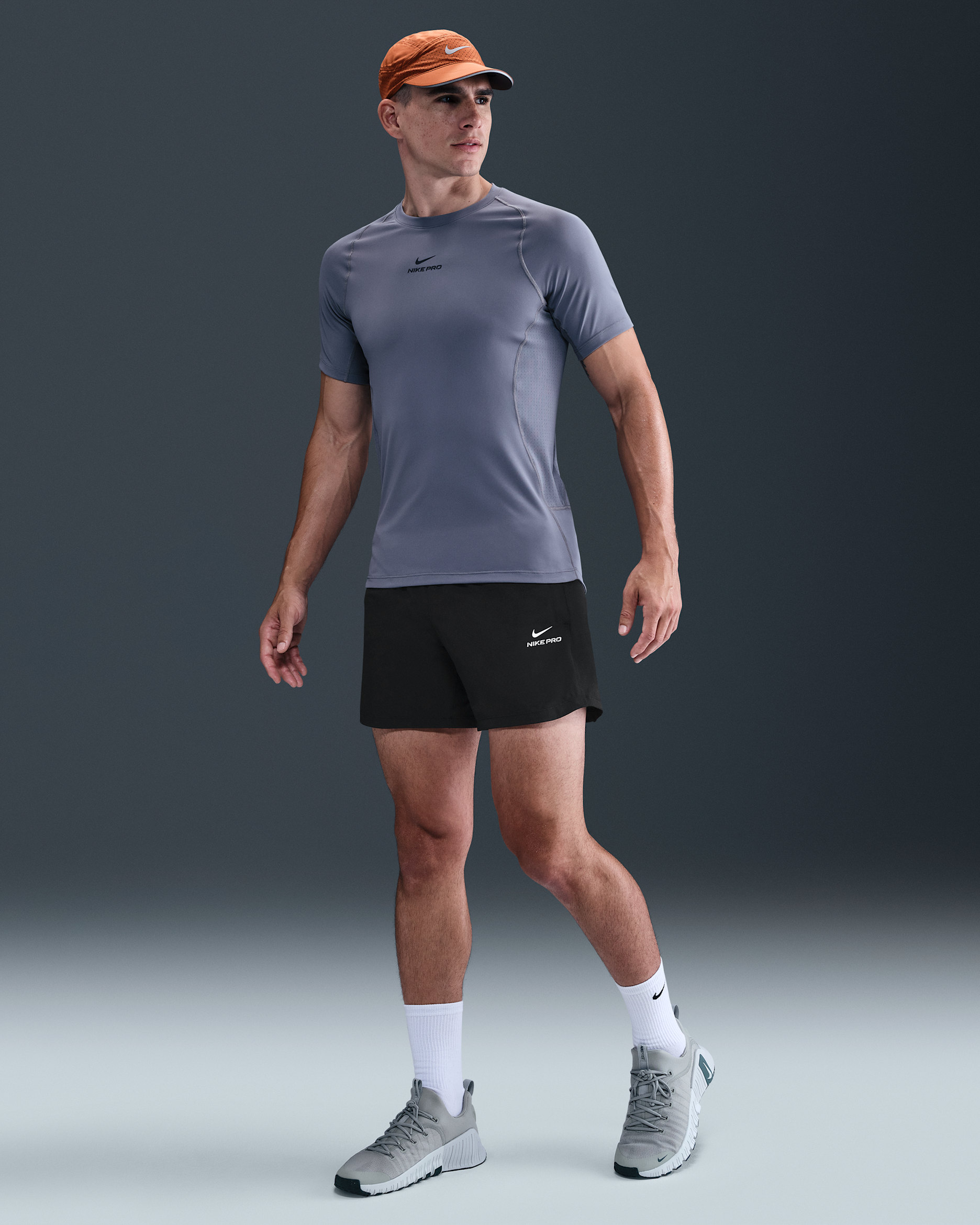 Nike Pro Training Dri-FIT Shorts (ca. 15 cm, Herren) - Schwarz/Weiß