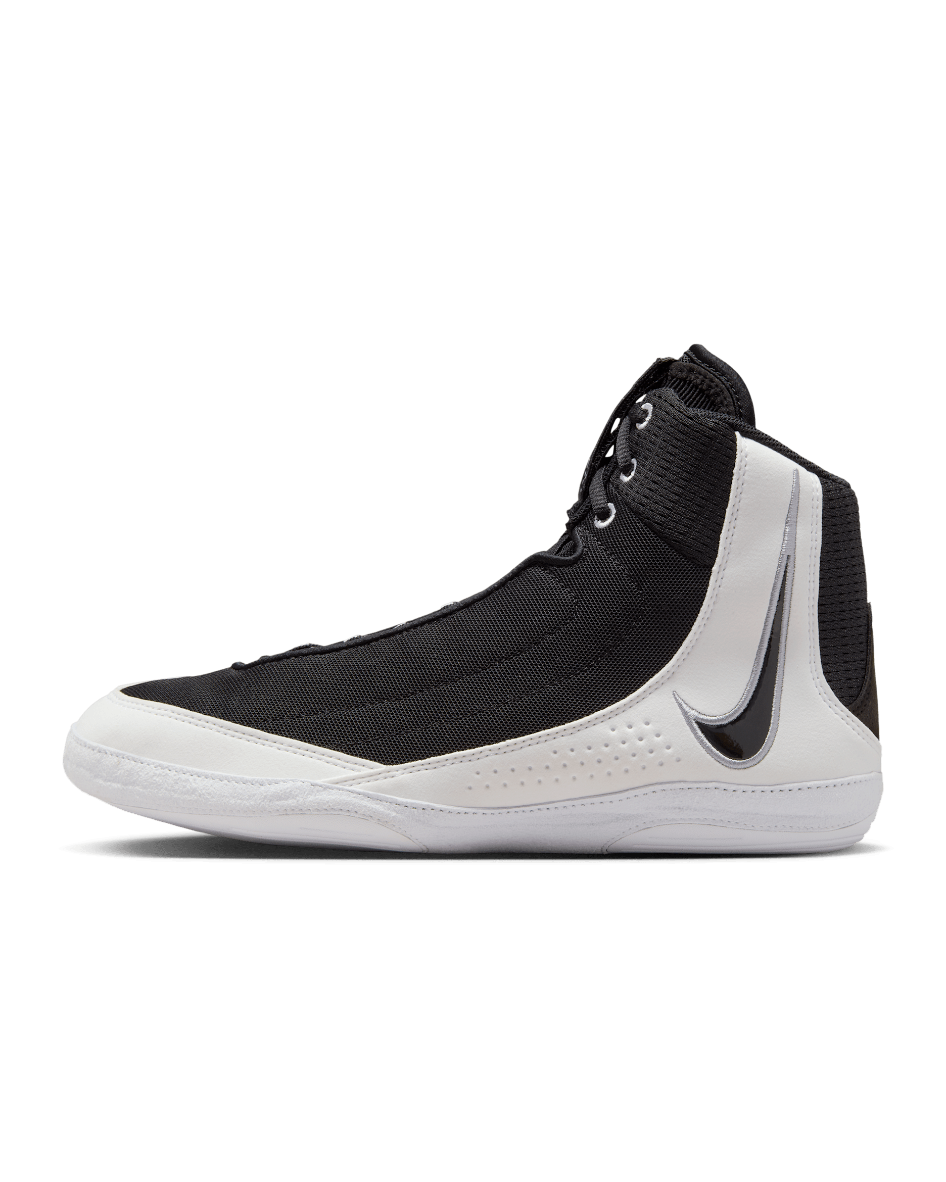 Tenis de lucha libre Nike Inflict 4 - Negro/Blanco/Gris lobo/Negro