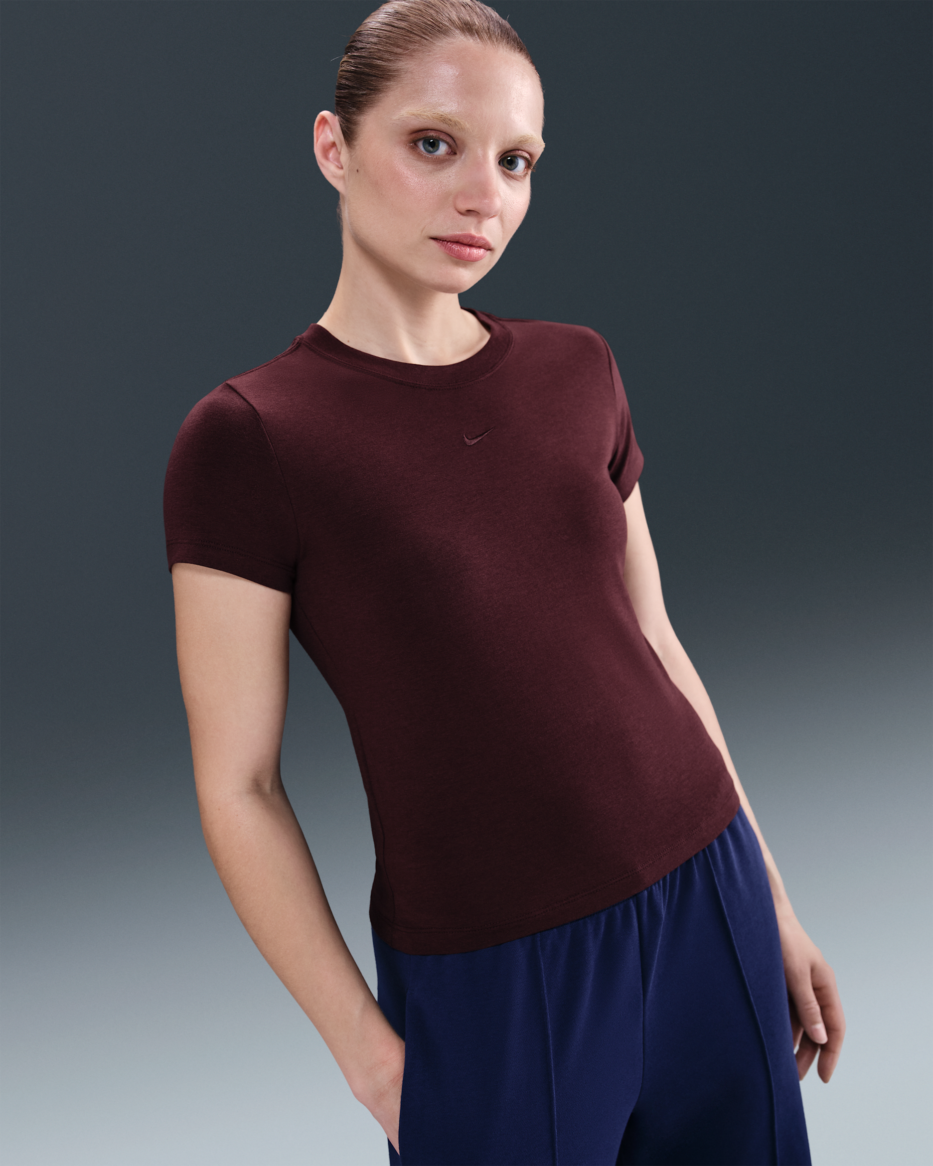 Nike Sportswear Chill Knit Women's T-Shirt - Burgundy Crush