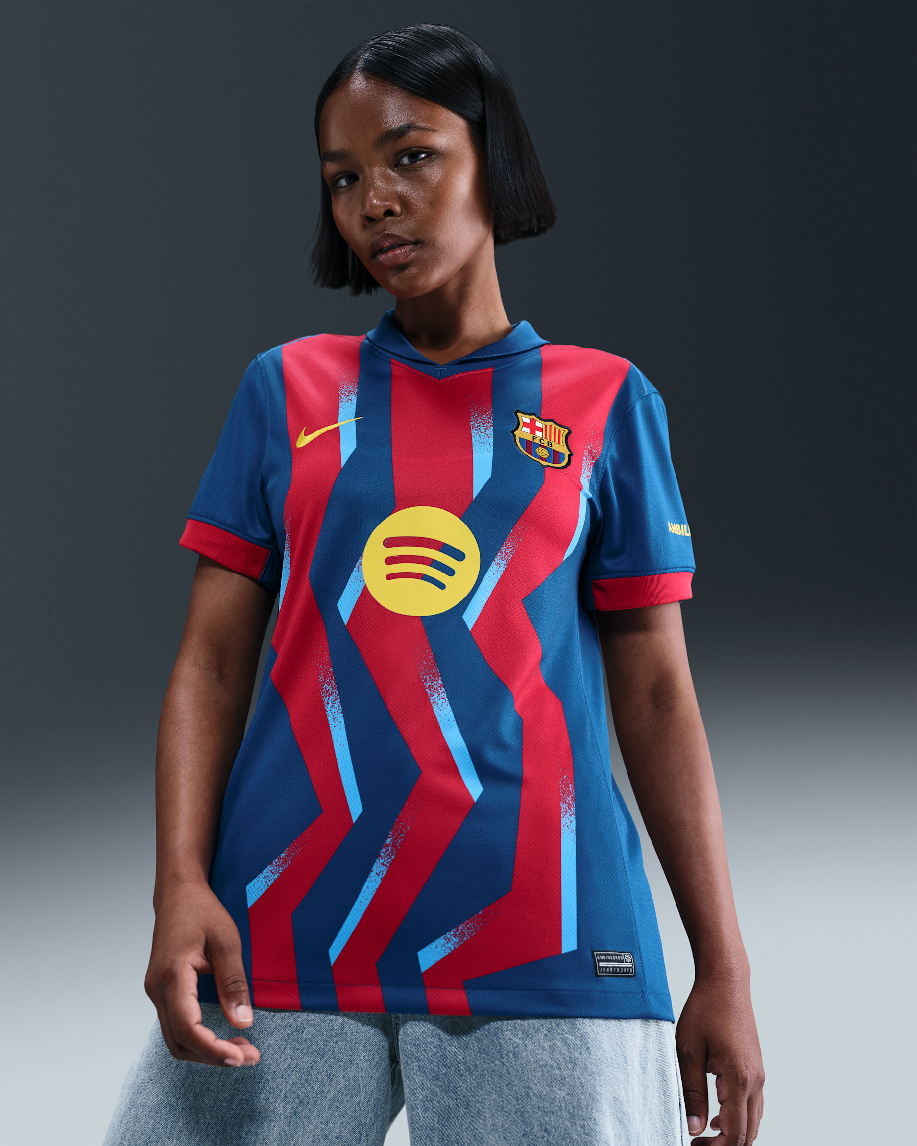 FC Barcelona 2025/26 Stadium Fourth Nike Dri-FIT Replika-Fußballtrikot (Damen) - Gym Blue/Gym Blue/Salsa Red/Opti Yellow