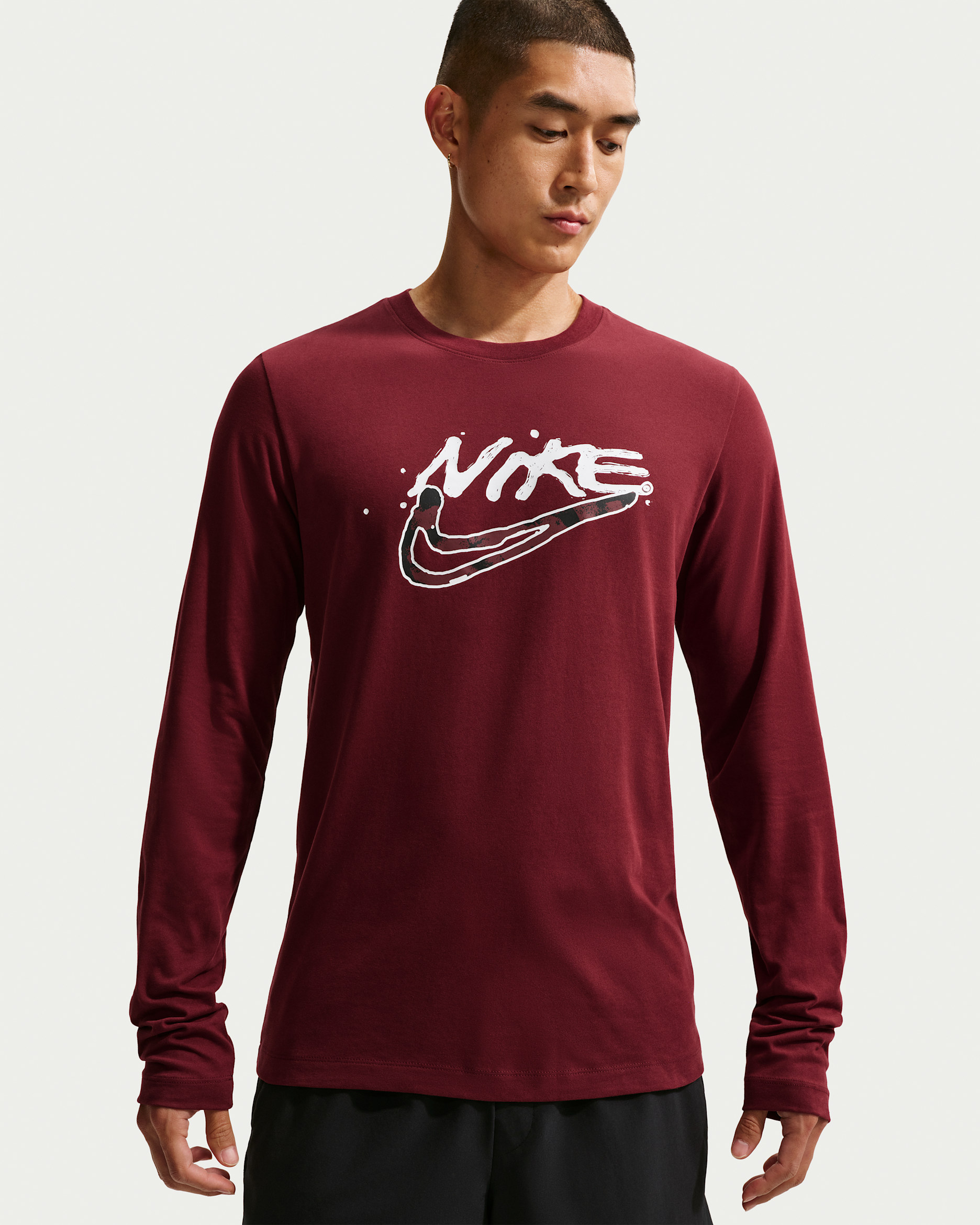 Nike Men's Dri-FIT Long-Sleeve Top - Dark Team Red