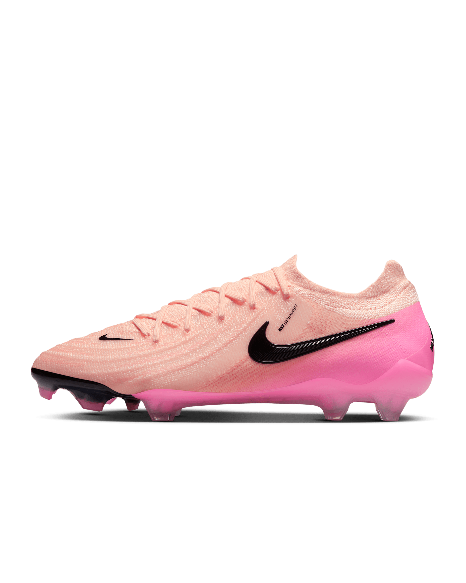 Chuteiras de futebol de perfil baixo para terreno firme Nike Phantom GX 2 Elite - Carmesim Tint/Rosa Blast/Preto