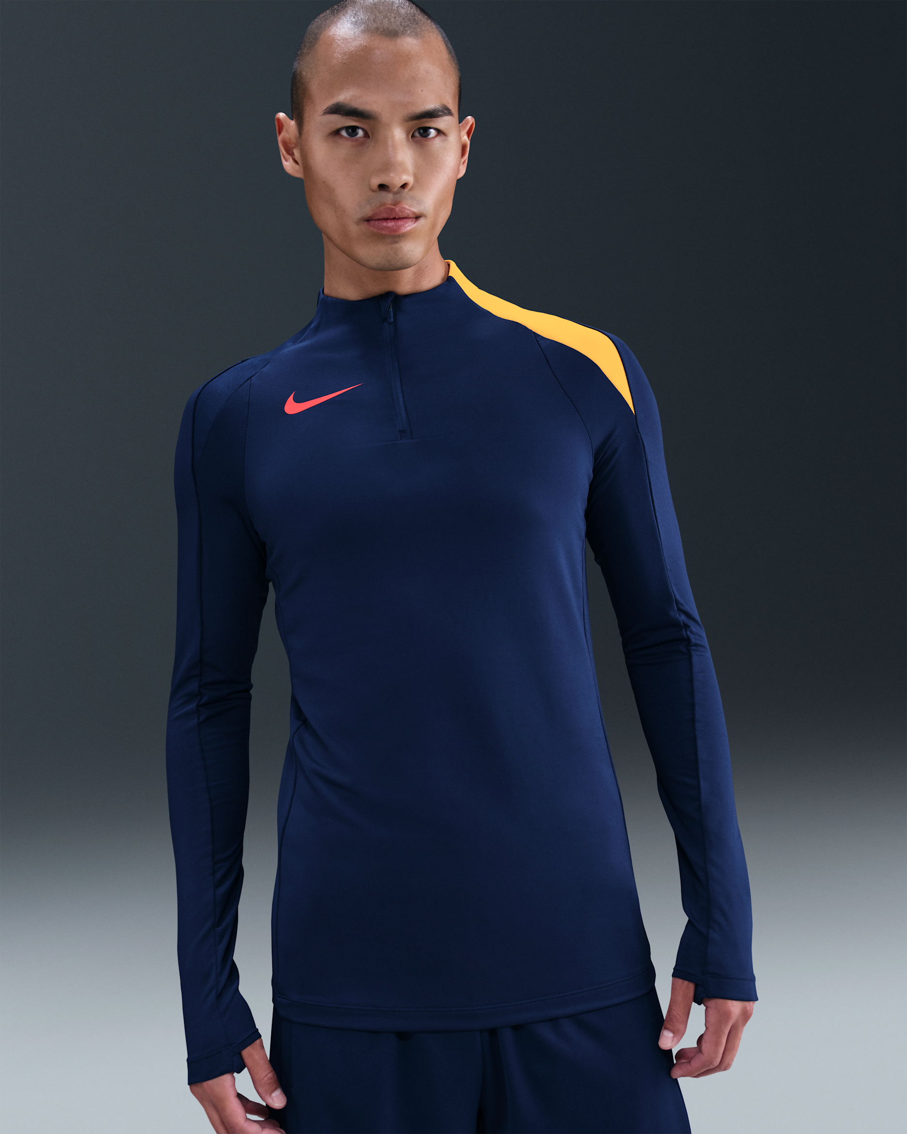 Nike Strike 男款 Dri-FIT 足球訓練上衣 - Blue Void/Blue Void/Laser Orange/Bright Crimson