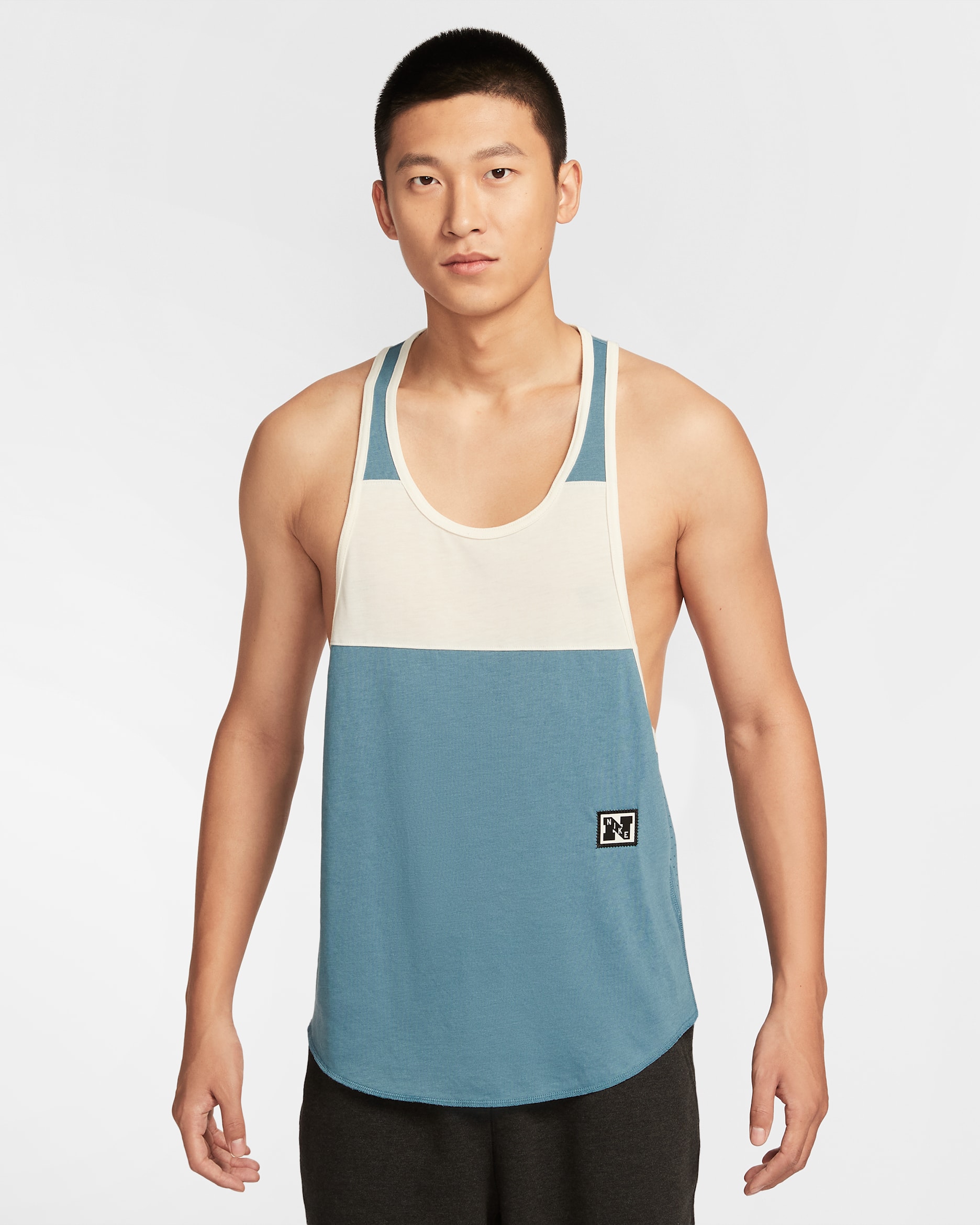 Nike Heritage Men's Dri-FIT Fitness Tank Top - Smoky Blue/Pale Ivory/Pale Ivory/Smoky Blue